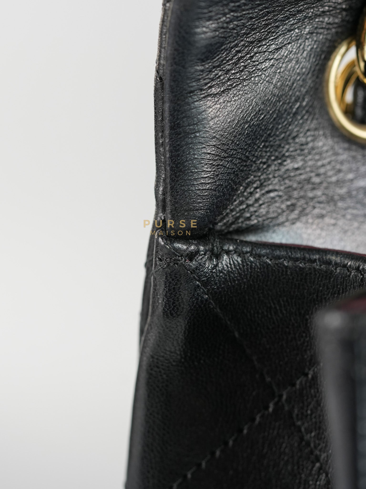 Classic Flap Bag Maxi in Black Quilted Lambskin Leather & Gold Hardware Series 13 | Purse Maison Luxury Bags Shop