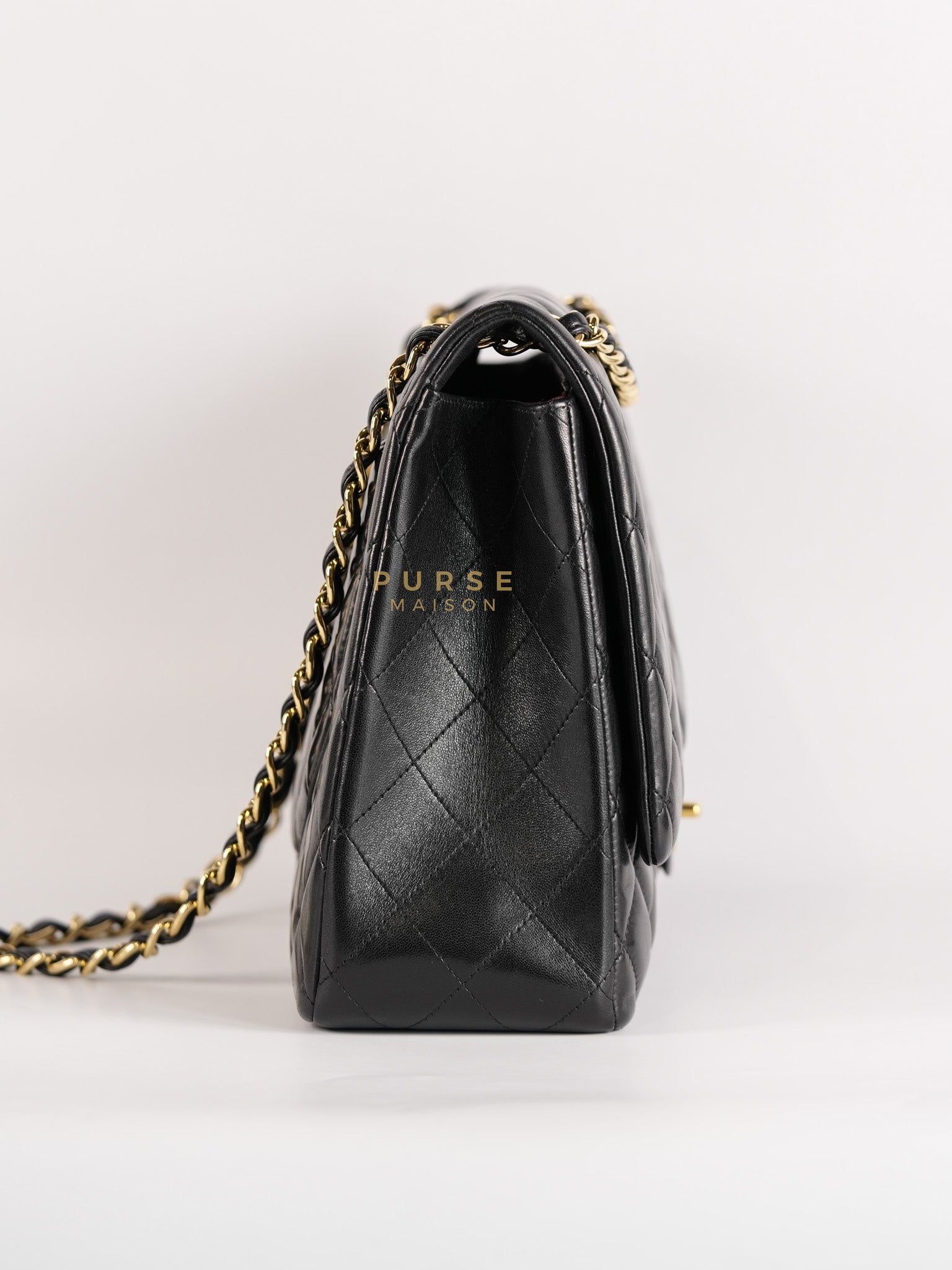 Classic Flap Bag Maxi in Black Quilted Lambskin Leather & Gold Hardware Series 13 | Purse Maison Luxury Bags Shop