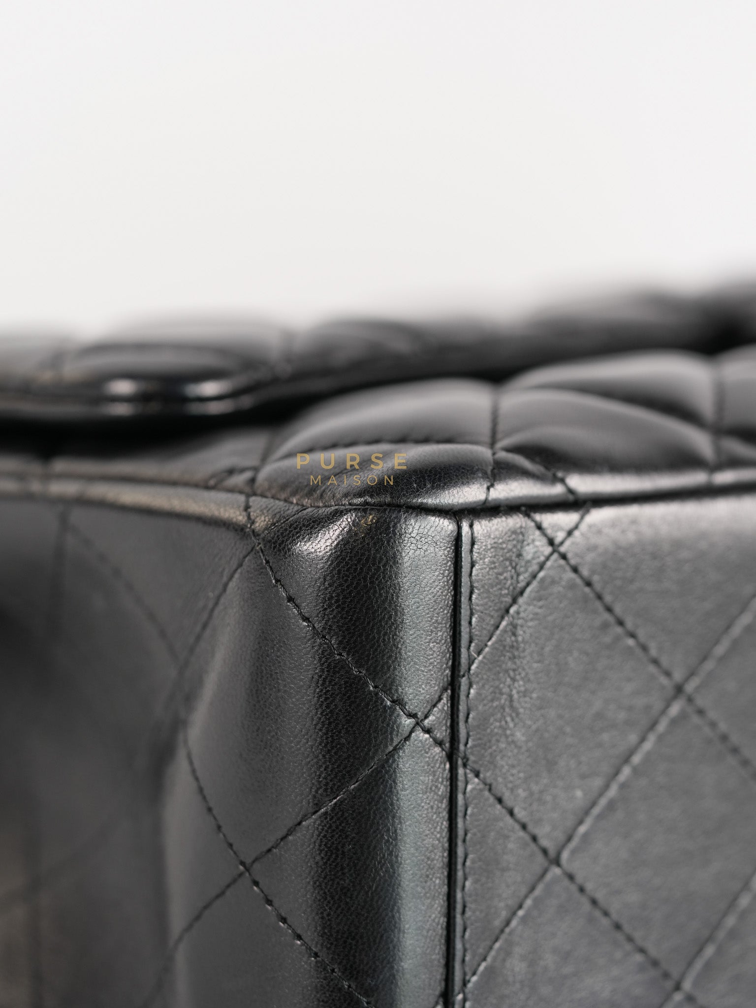Classic Flap Bag Maxi in Black Quilted Lambskin Leather & Gold Hardware Series 13 | Purse Maison Luxury Bags Shop
