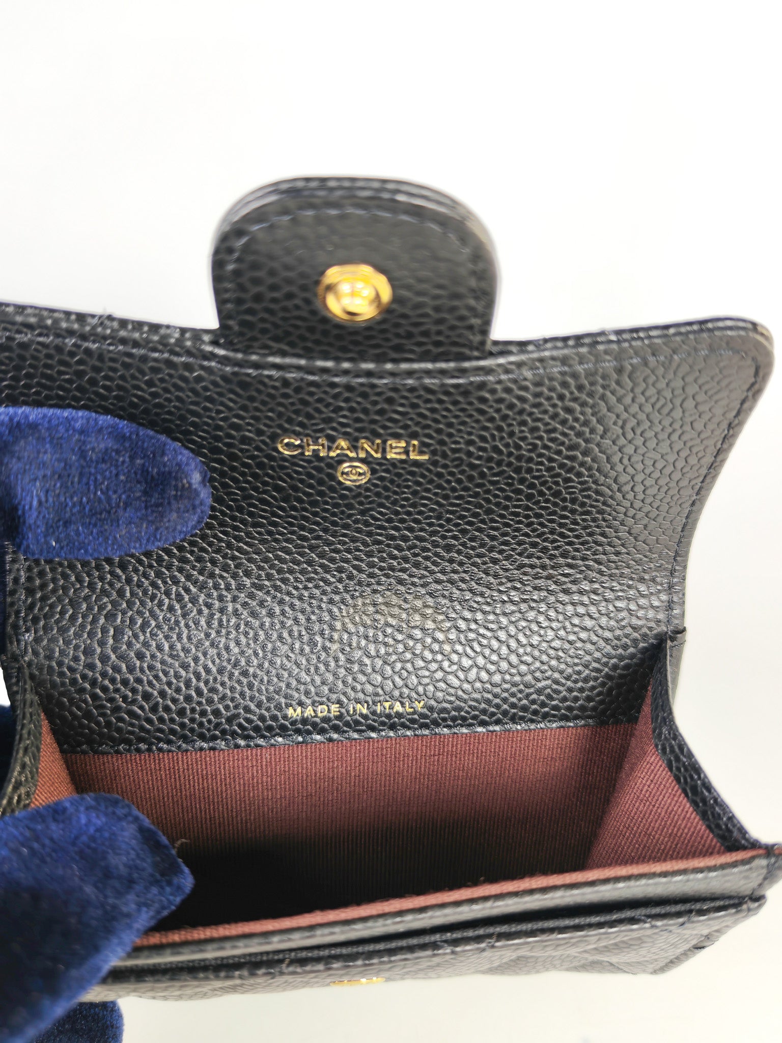 Classic Flap Card Holder in Black Caviar Leather Gold Hardware Microchip(ANG7KA21) | Purse Maison Luxury Bags Shop