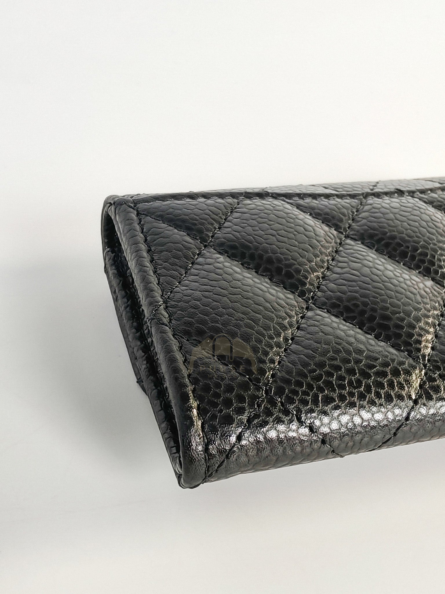 Classic Flap Card Holder in Black Caviar Leather Gold Hardware Microchip(ANG7KA21) | Purse Maison Luxury Bags Shop