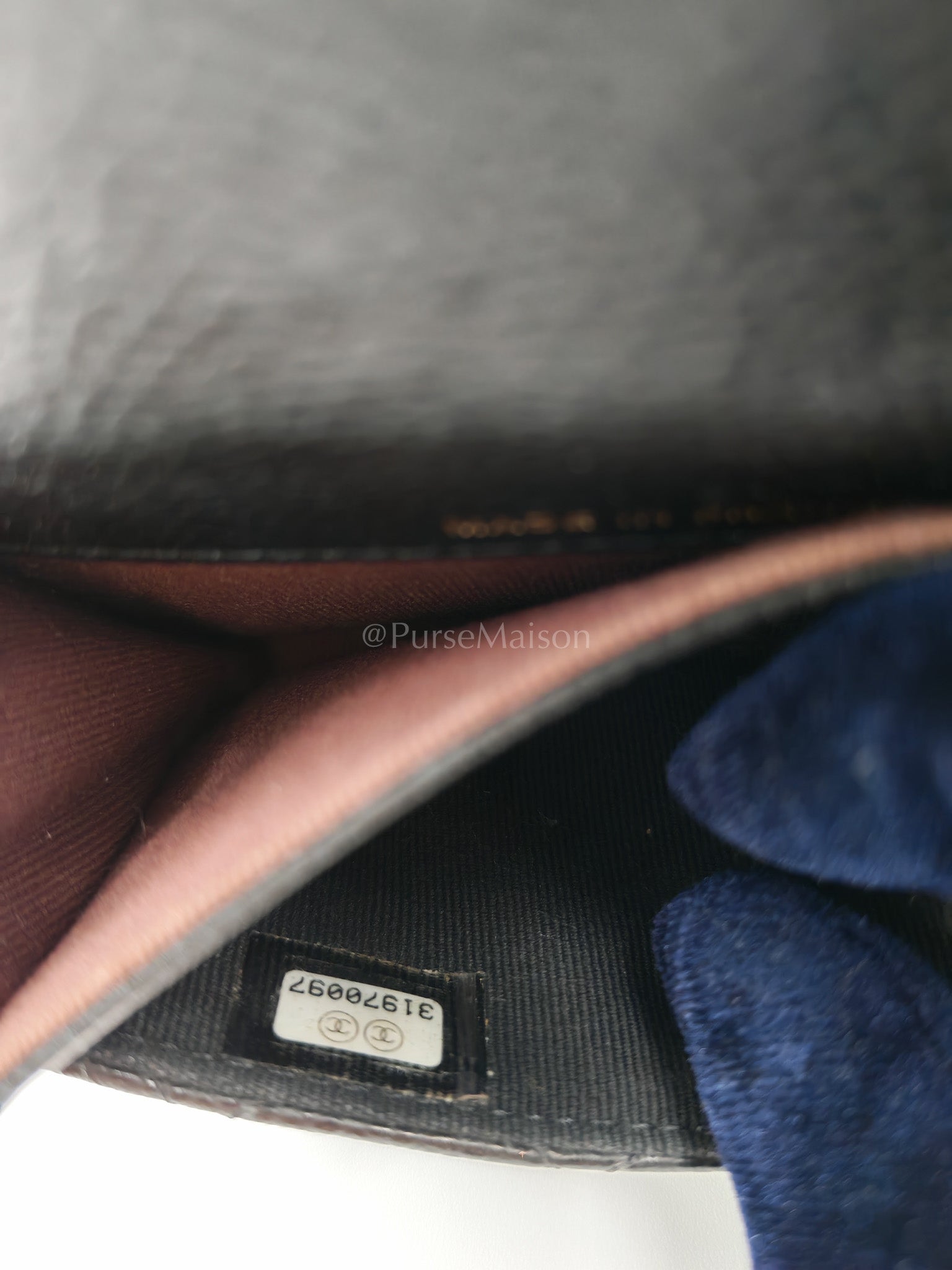 Classic Flap Card Holder in Black Caviar Leather Gold Hardware (Series 31) | Purse Maison Luxury Bags Shop