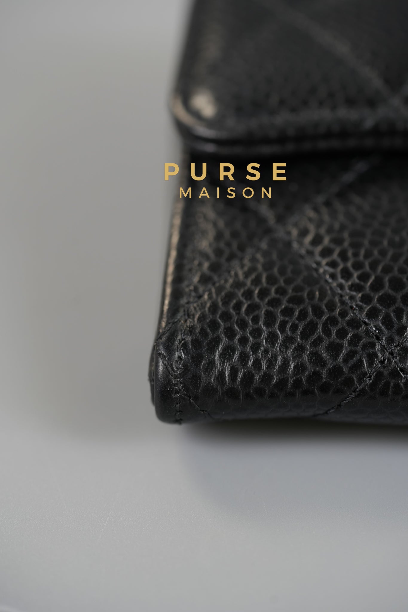 Classic Flap Card Holder in Black Caviar Leather (Microchip) | Purse Maison Luxury Bags Shop