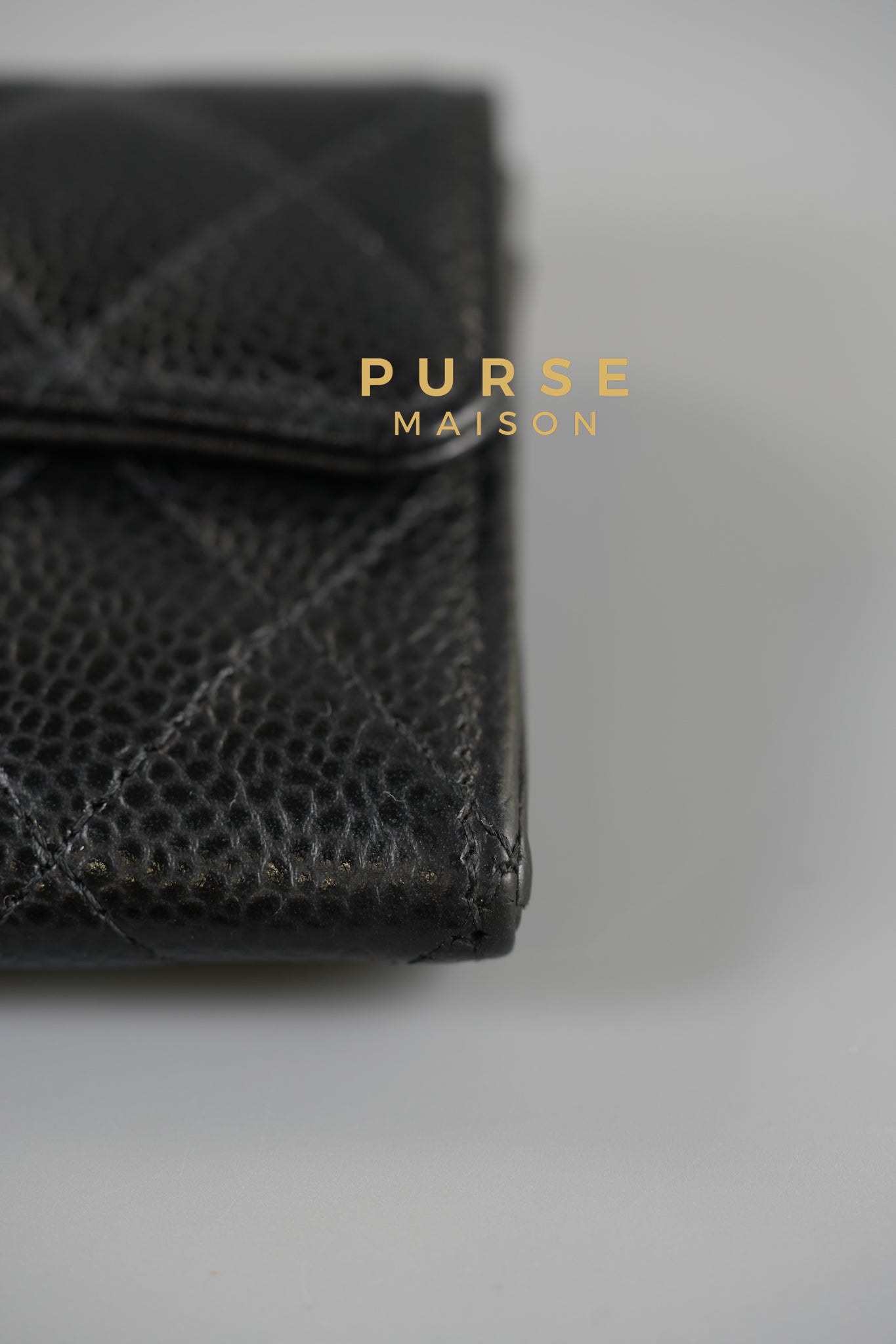 Classic Flap Card Holder in Black Caviar Leather (Microchip) | Purse Maison Luxury Bags Shop