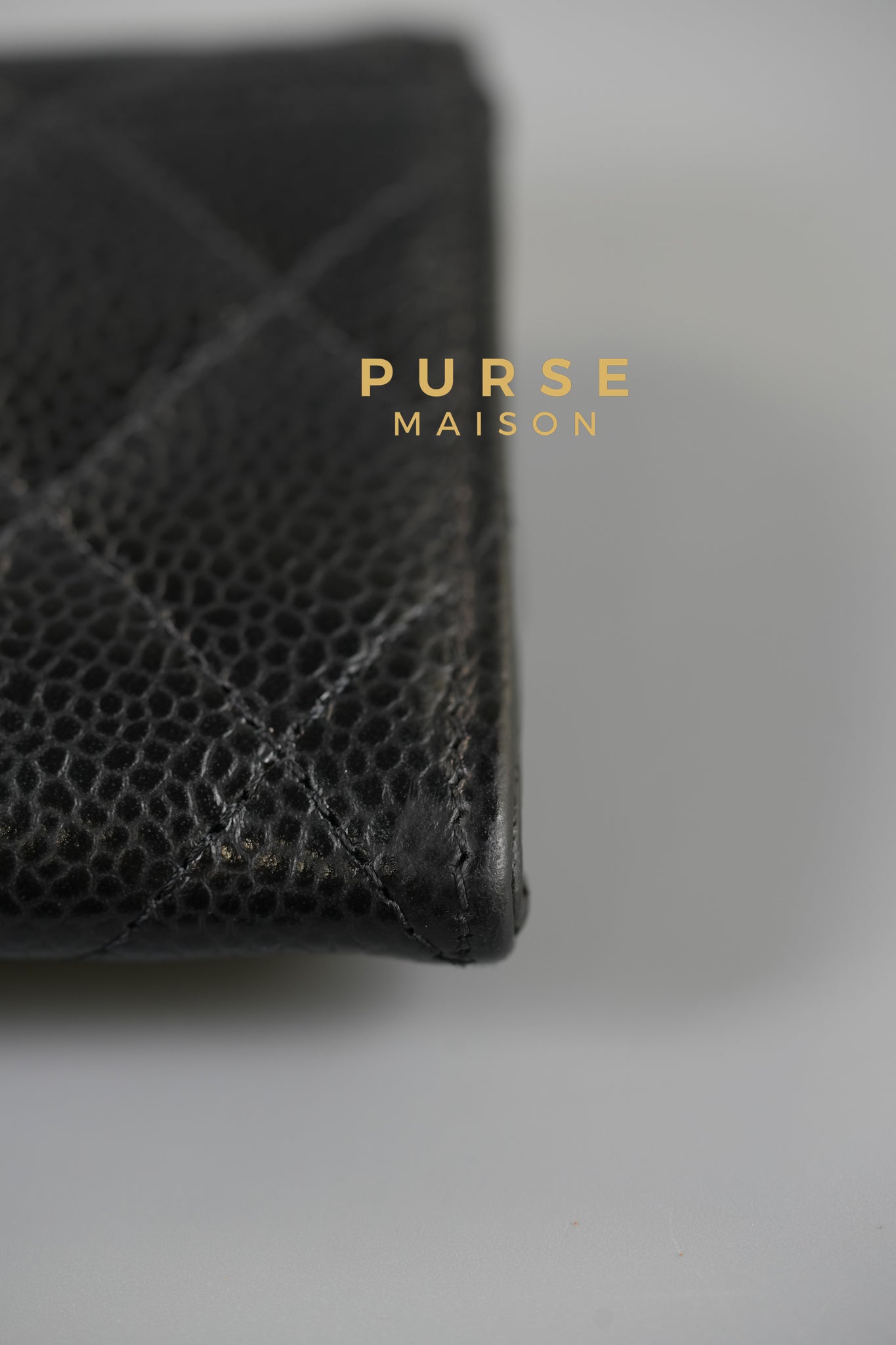 Classic Flap Card Holder in Black Caviar Leather (Microchip) | Purse Maison Luxury Bags Shop