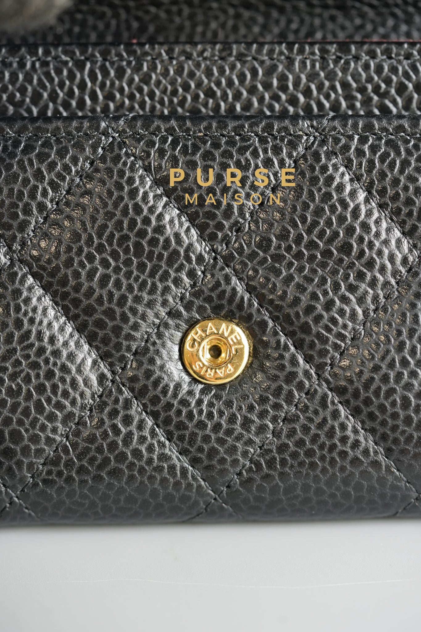 Classic Flap Card Holder in Black Caviar Leather (Microchip) | Purse Maison Luxury Bags Shop