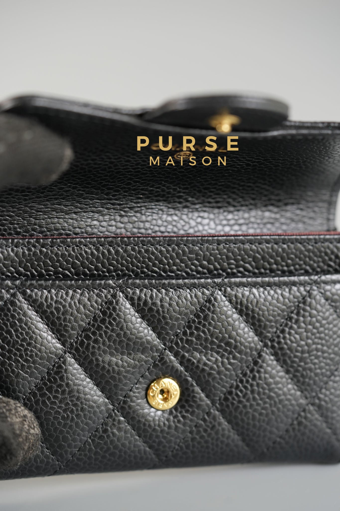 Classic Flap Card Holder in Black Caviar Leather (Microchip) | Purse Maison Luxury Bags Shop