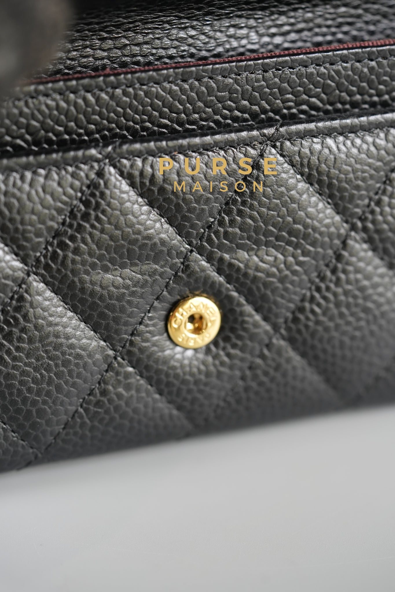 Classic Flap Card Holder in Black Caviar Leather (Microchip) | Purse Maison Luxury Bags Shop