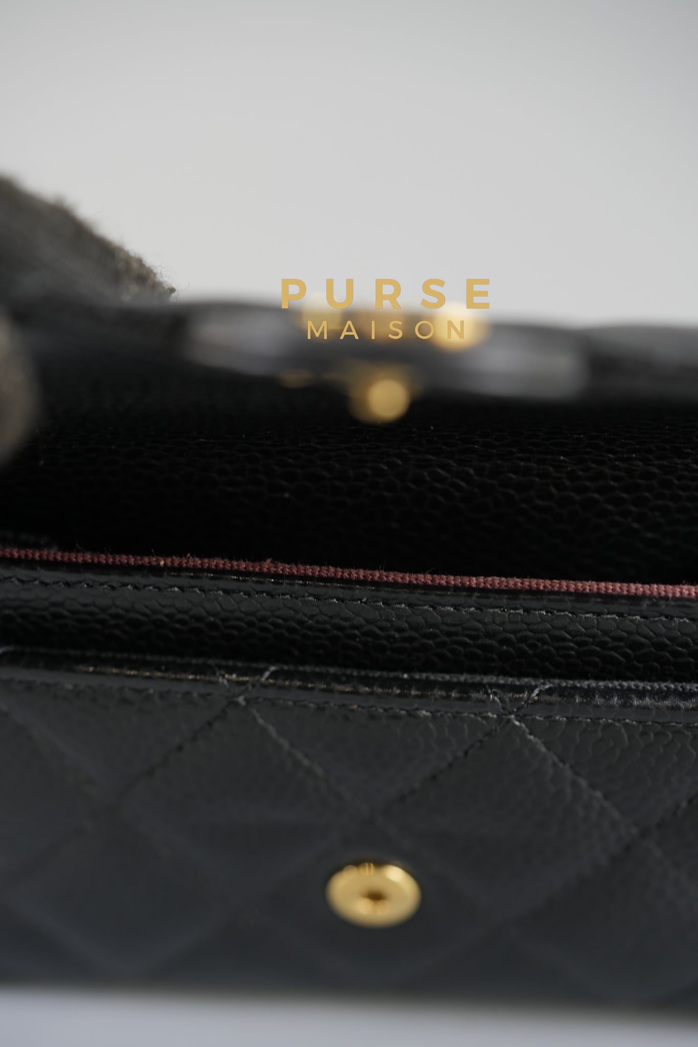 Classic Flap Card Holder in Black Caviar Leather (Microchip) | Purse Maison Luxury Bags Shop