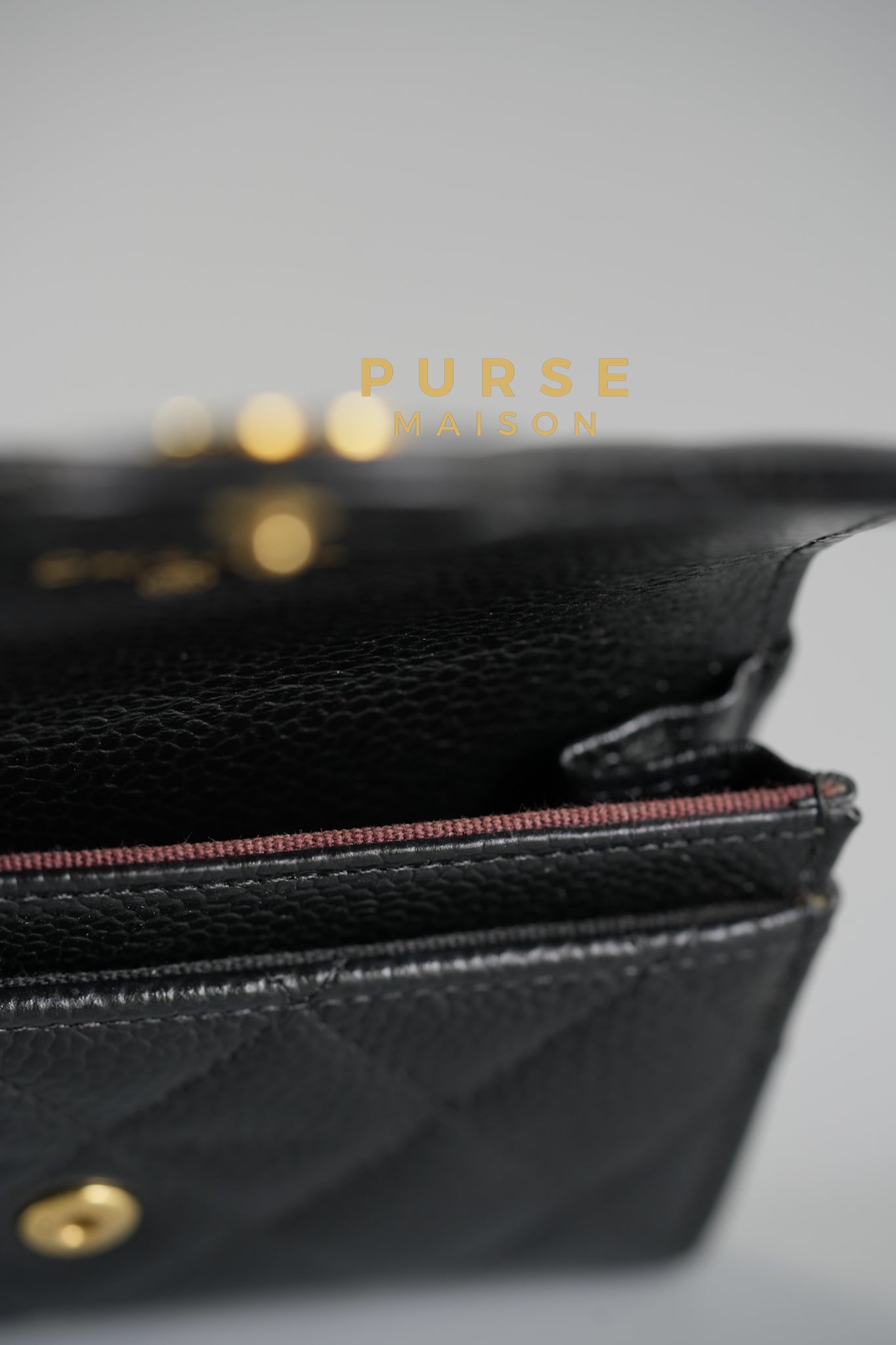 Classic Flap Card Holder in Black Caviar Leather (Microchip) | Purse Maison Luxury Bags Shop