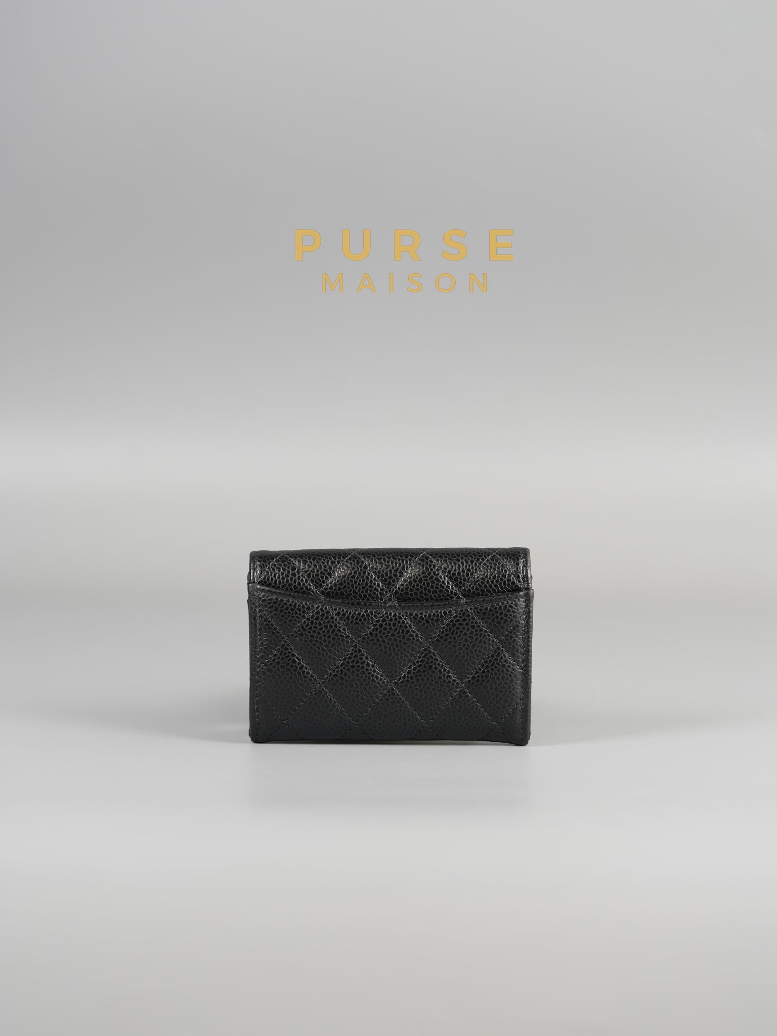 Classic Flap Card Holder in Black Caviar Leather (Microchip) | Purse Maison Luxury Bags Shop