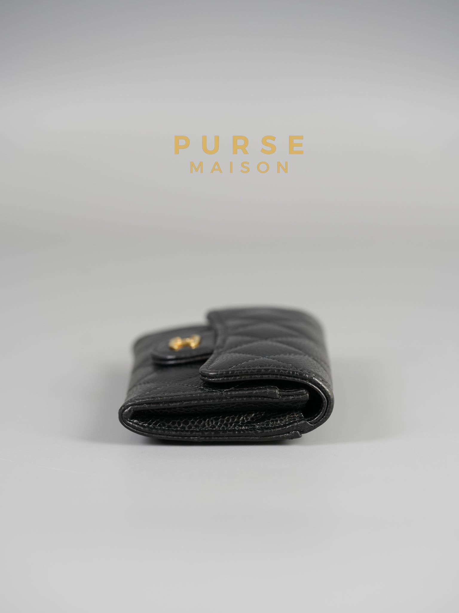 Classic Flap Card Holder in Black Caviar Leather (Microchip) | Purse Maison Luxury Bags Shop