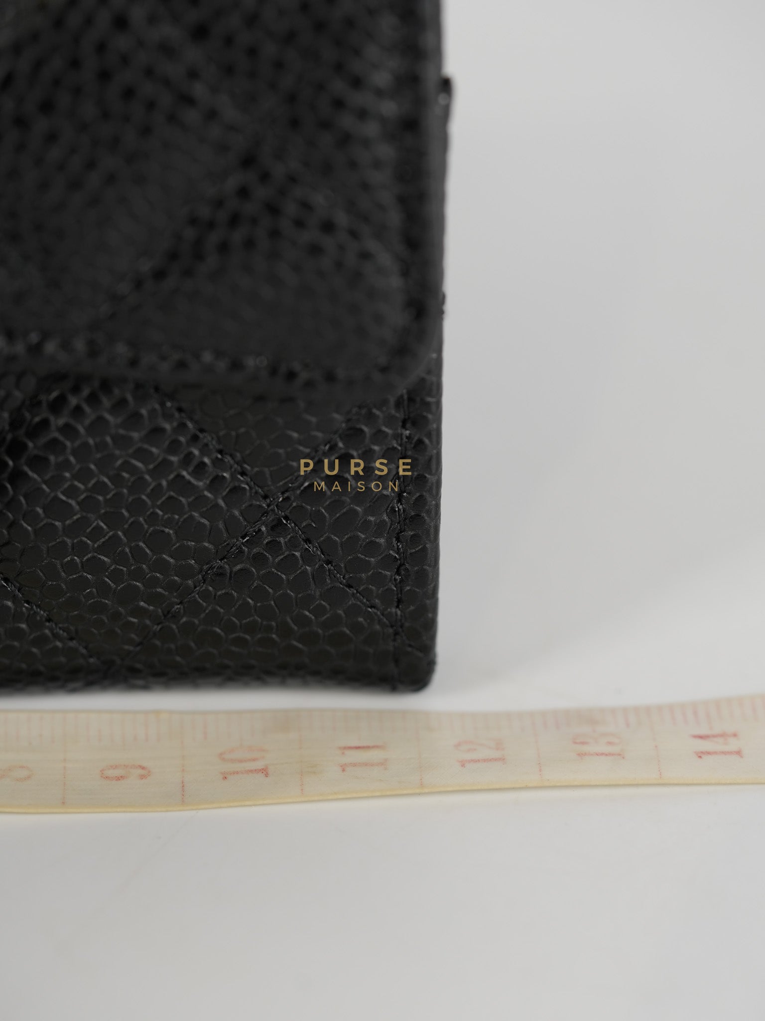 Classic Flap Card Holder in Black Quilted Caviar Leather & Gold Hardware Series 31 | Purse Maison Luxury Bags Shop