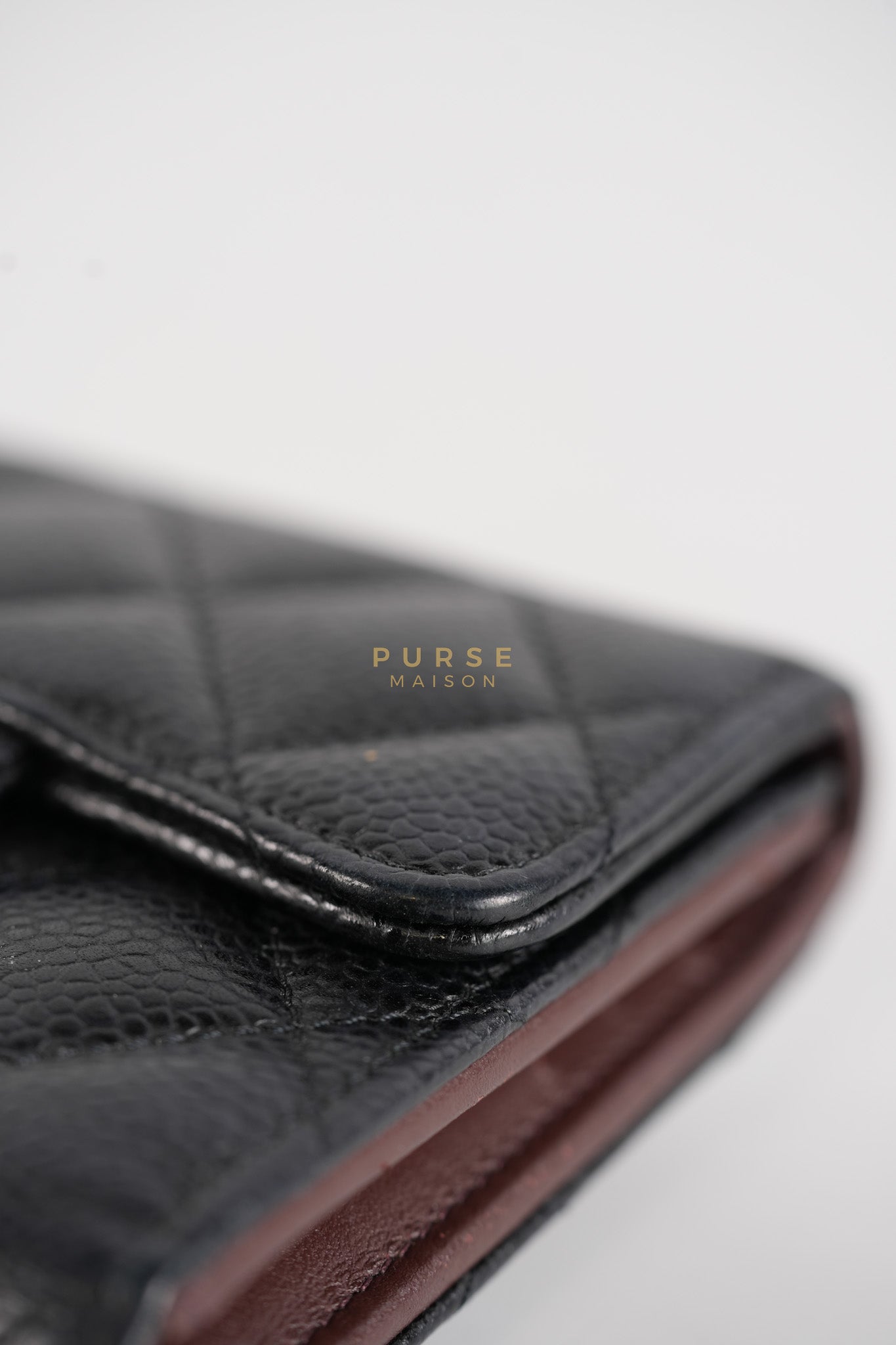 Classic Flap Wallet in Black Caviar Leather Gold Hardware Series 27 | Purse Maison Luxury Bags Shop