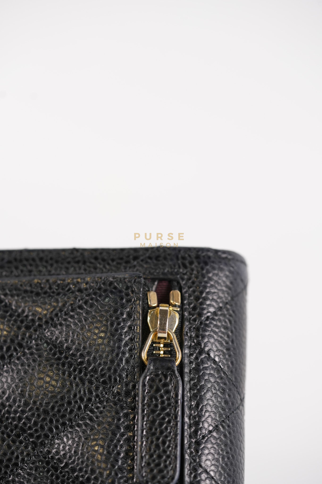 Classic Flap Wallet in Black Caviar Leather Gold Hardware Series 27 | Purse Maison Luxury Bags Shop