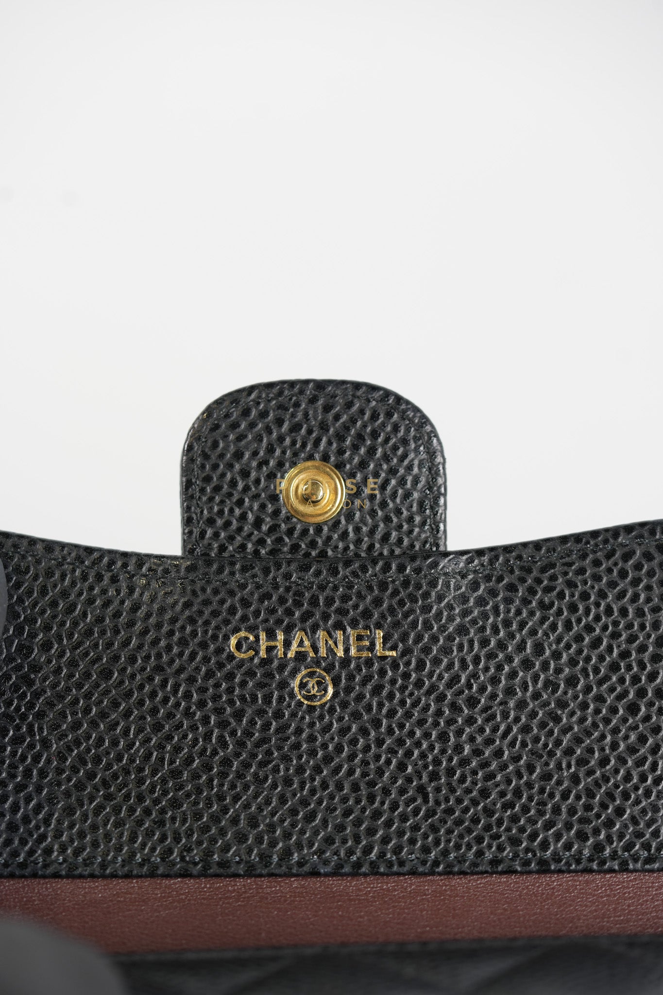 Classic Flap Wallet in Black Caviar Leather Gold Hardware Series 27 | Purse Maison Luxury Bags Shop