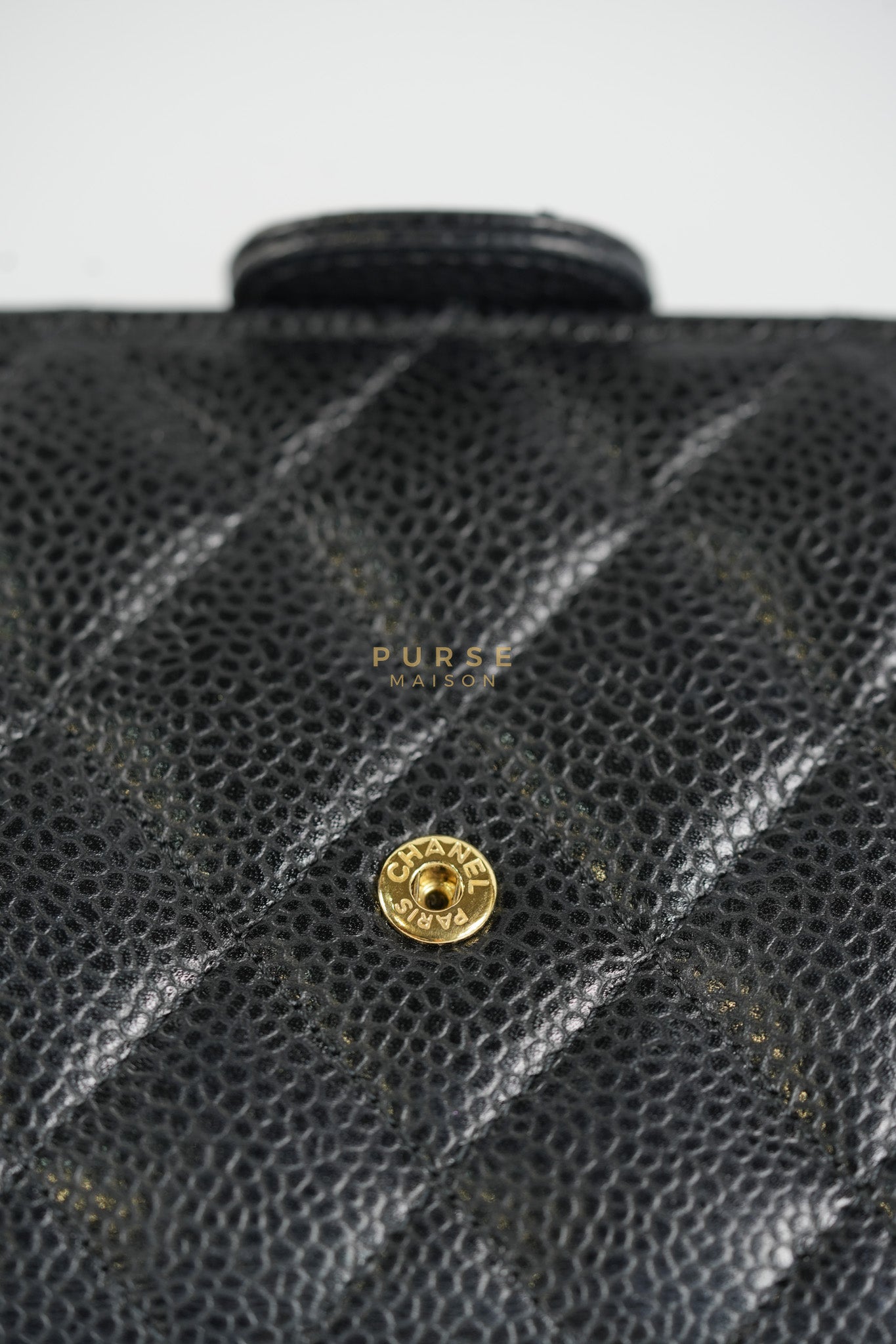 Classic Flap Wallet in Black Caviar Leather Gold Hardware Series 27 | Purse Maison Luxury Bags Shop