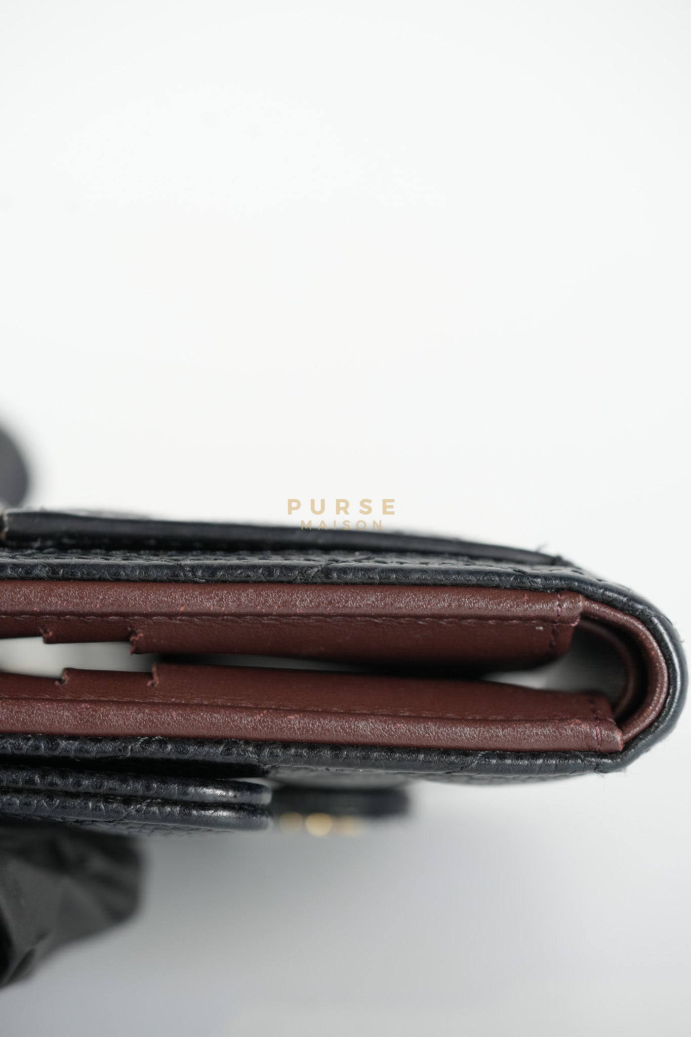 Classic Flap Wallet in Black Caviar Leather Gold Hardware Series 27 | Purse Maison Luxury Bags Shop