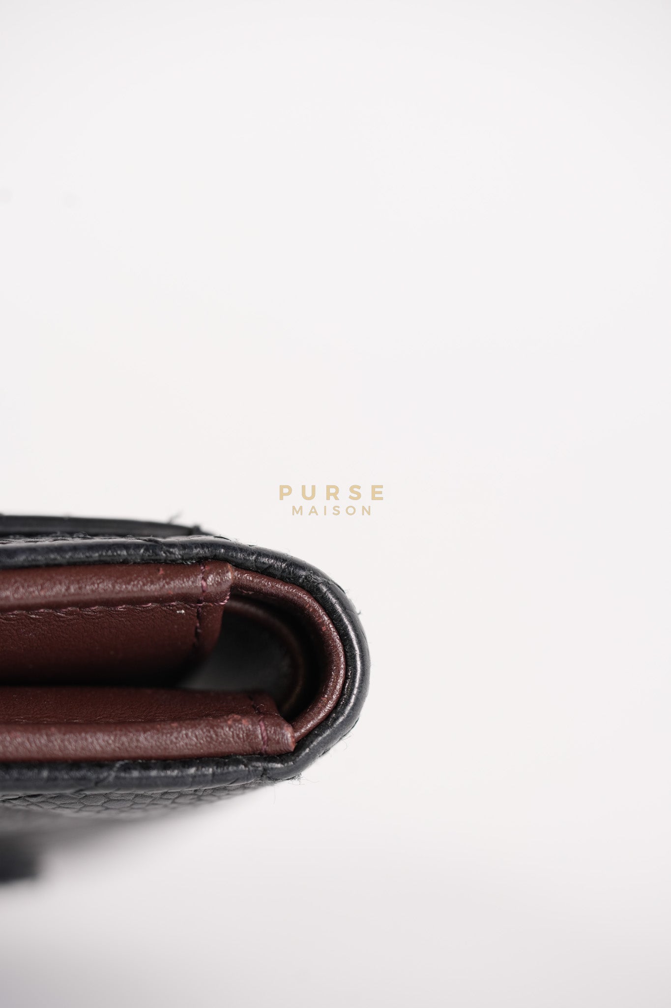 Classic Flap Wallet in Black Caviar Leather Gold Hardware Series 27 | Purse Maison Luxury Bags Shop