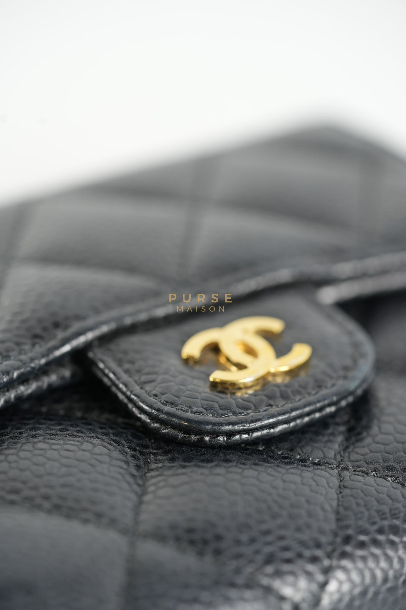 Classic Flap Wallet in Black Caviar Leather Gold Hardware Series 27 | Purse Maison Luxury Bags Shop