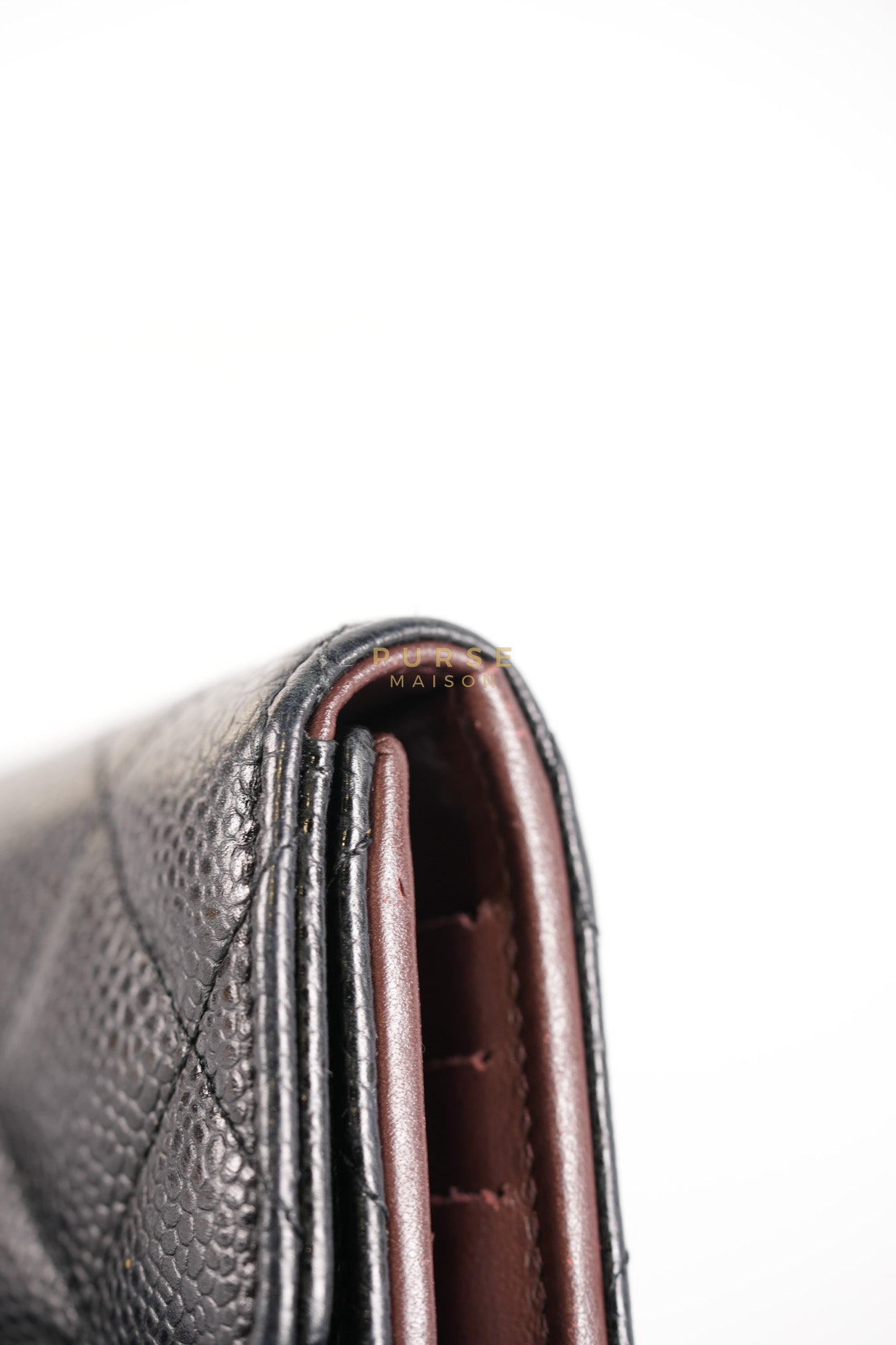 Classic Flap Wallet in Black Caviar Leather Gold Hardware Series 27 | Purse Maison Luxury Bags Shop