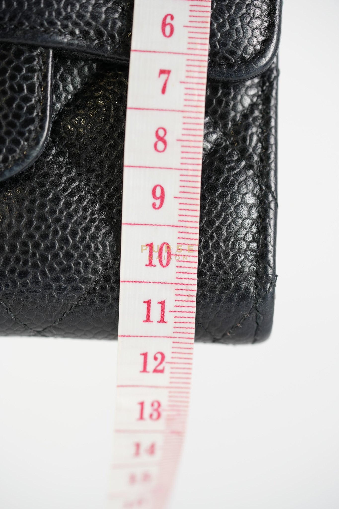 Classic Flap Wallet in Black Caviar Leather Gold Hardware Series 27 | Purse Maison Luxury Bags Shop