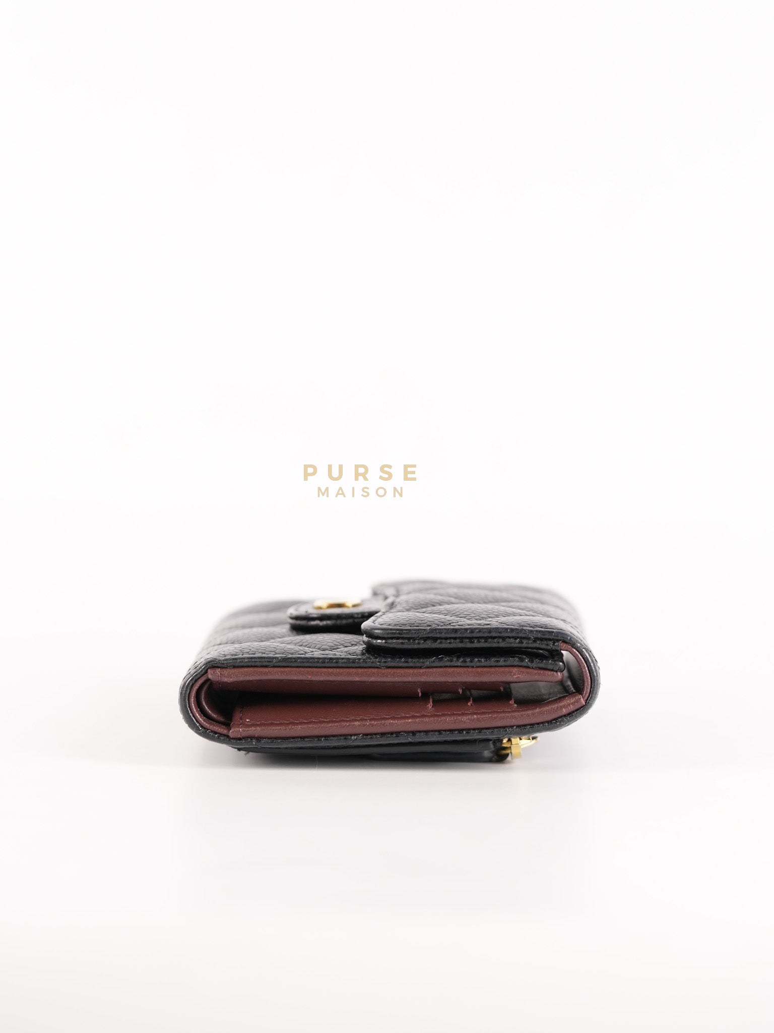 Classic Flap Wallet in Black Caviar Leather Gold Hardware Series 27 | Purse Maison Luxury Bags Shop