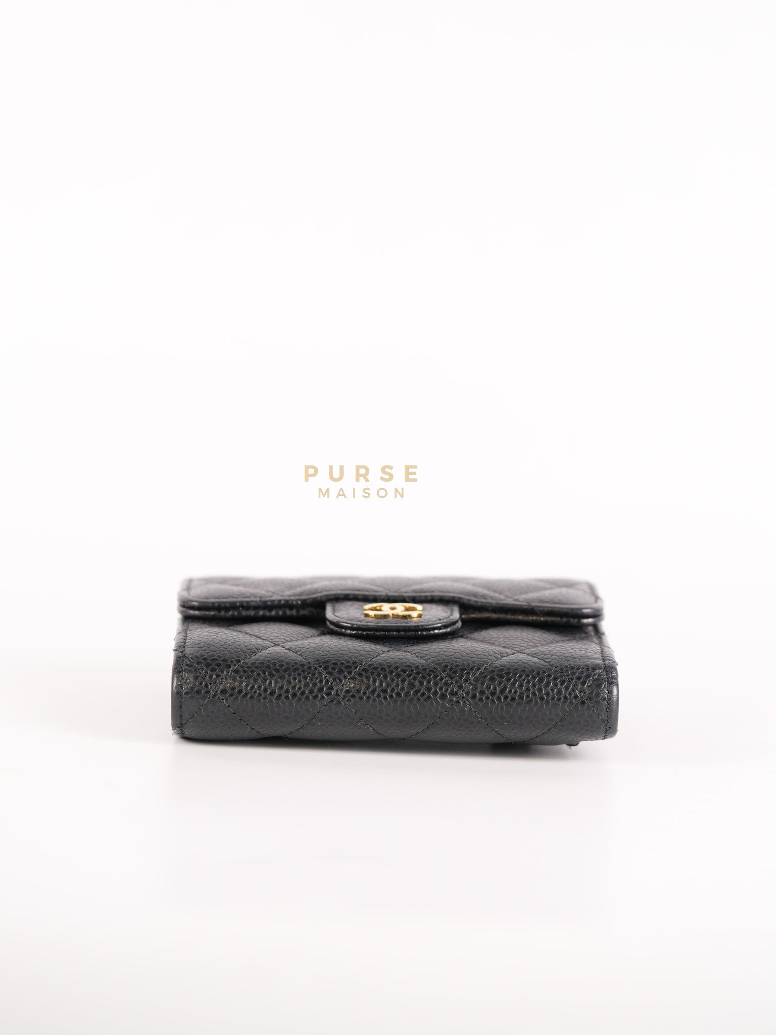 Classic Flap Wallet in Black Caviar Leather Gold Hardware Series 27 | Purse Maison Luxury Bags Shop