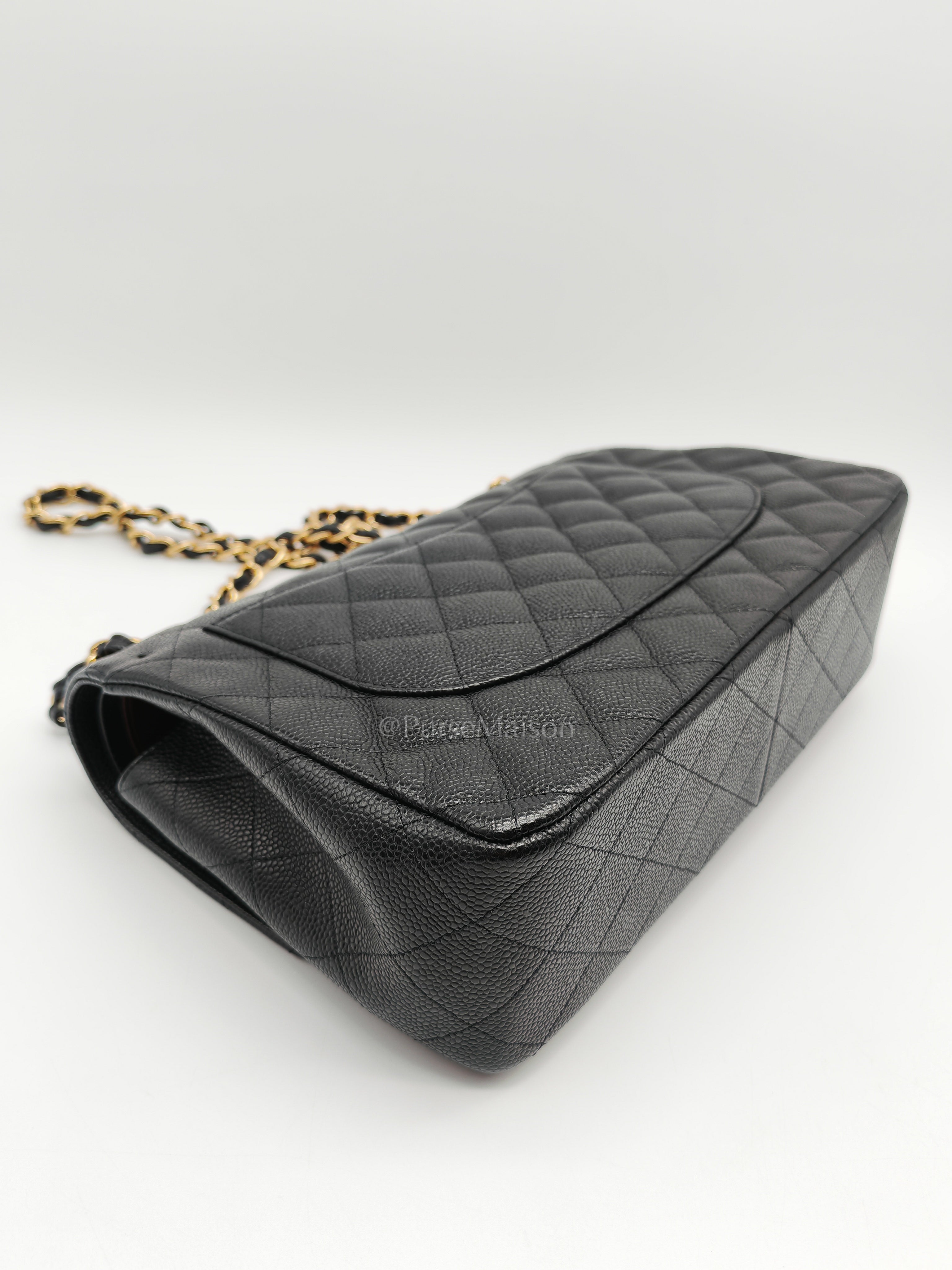 Classic Jumbo Double Flap Black Caviar Series 14 | Purse Maison Luxury Bags Shop