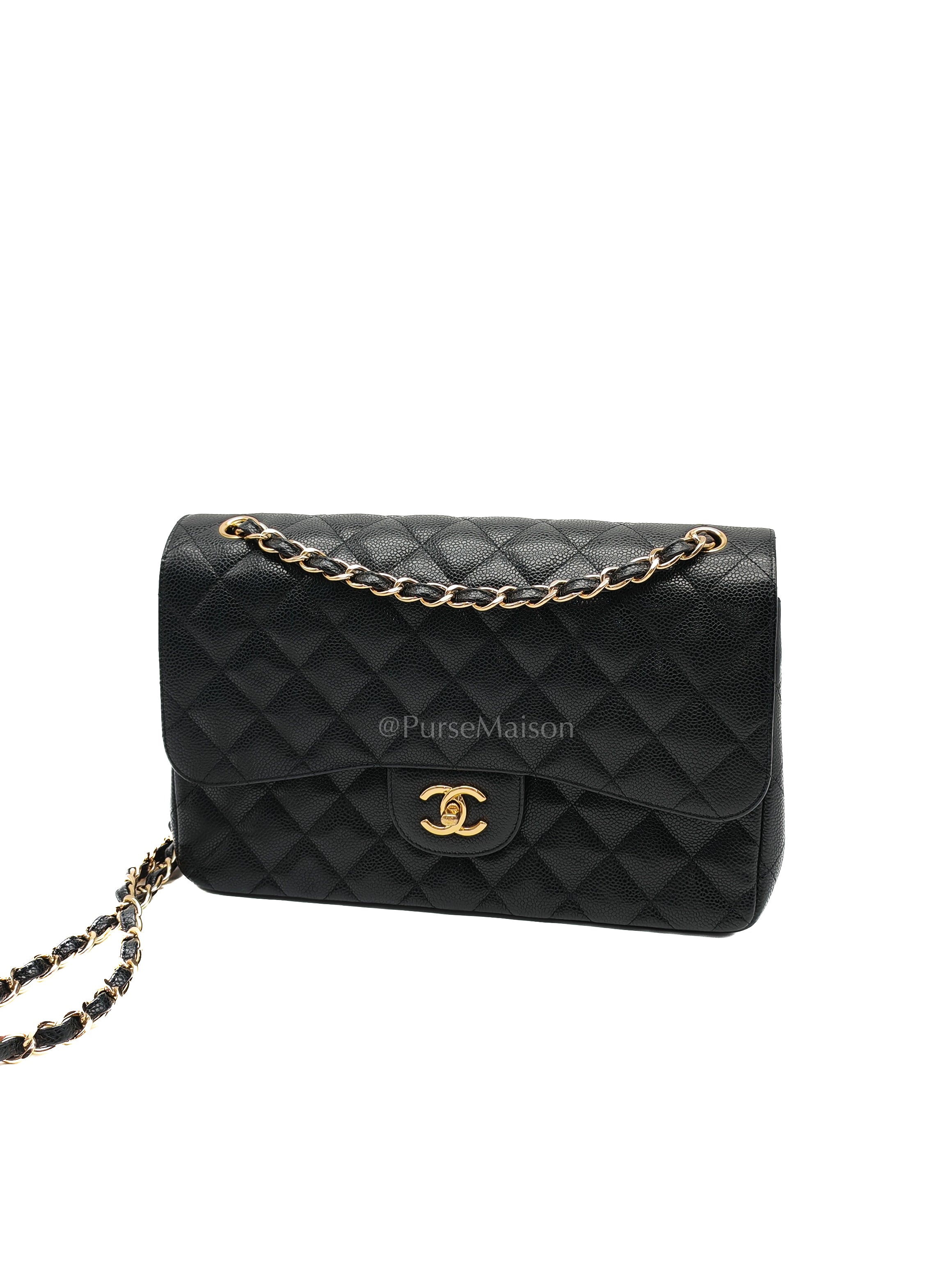 Classic Jumbo Double Flap Black Caviar Series 14 | Purse Maison Luxury Bags Shop