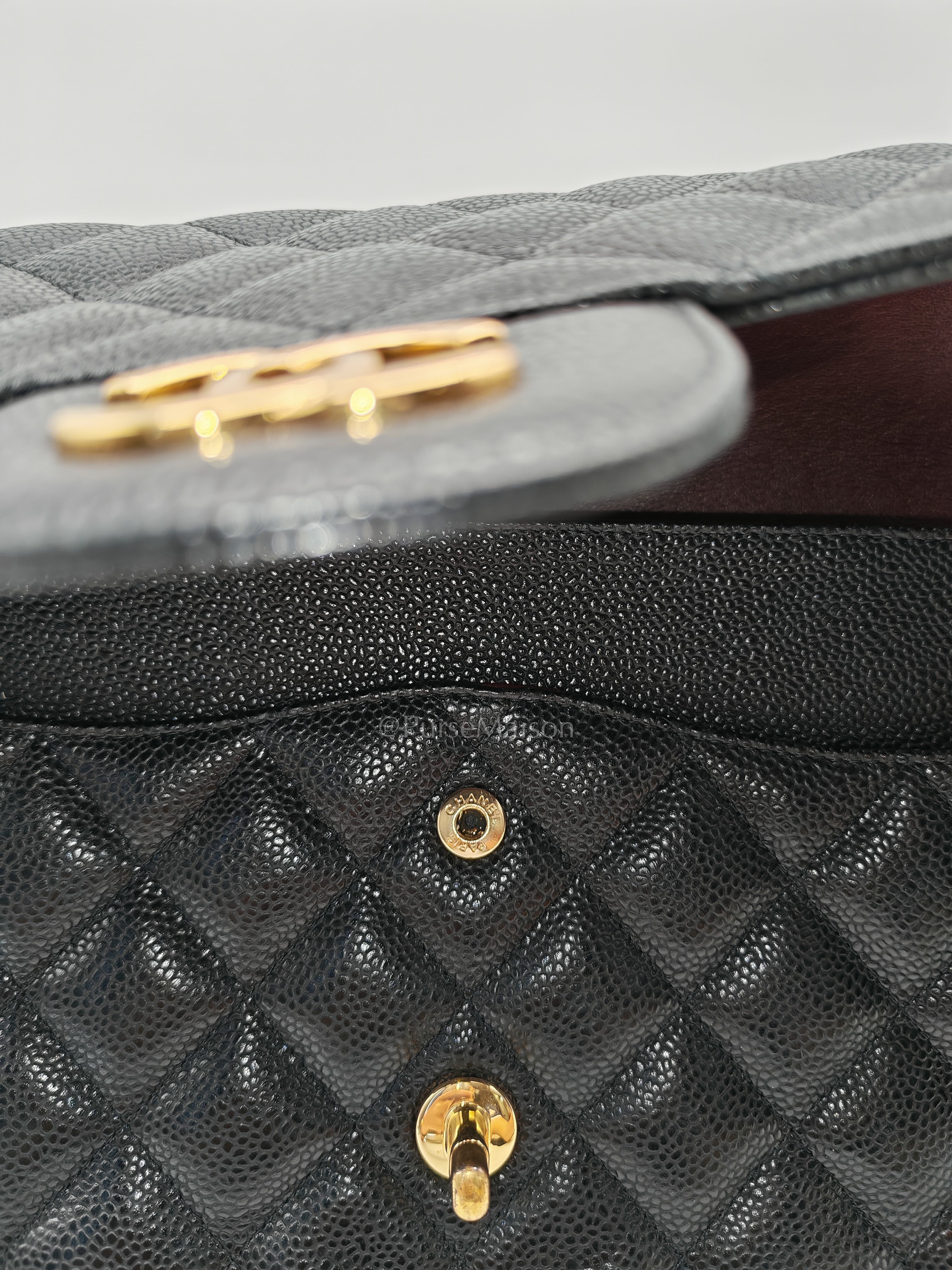 Classic Jumbo Double Flap Black Caviar Series 14 | Purse Maison Luxury Bags Shop