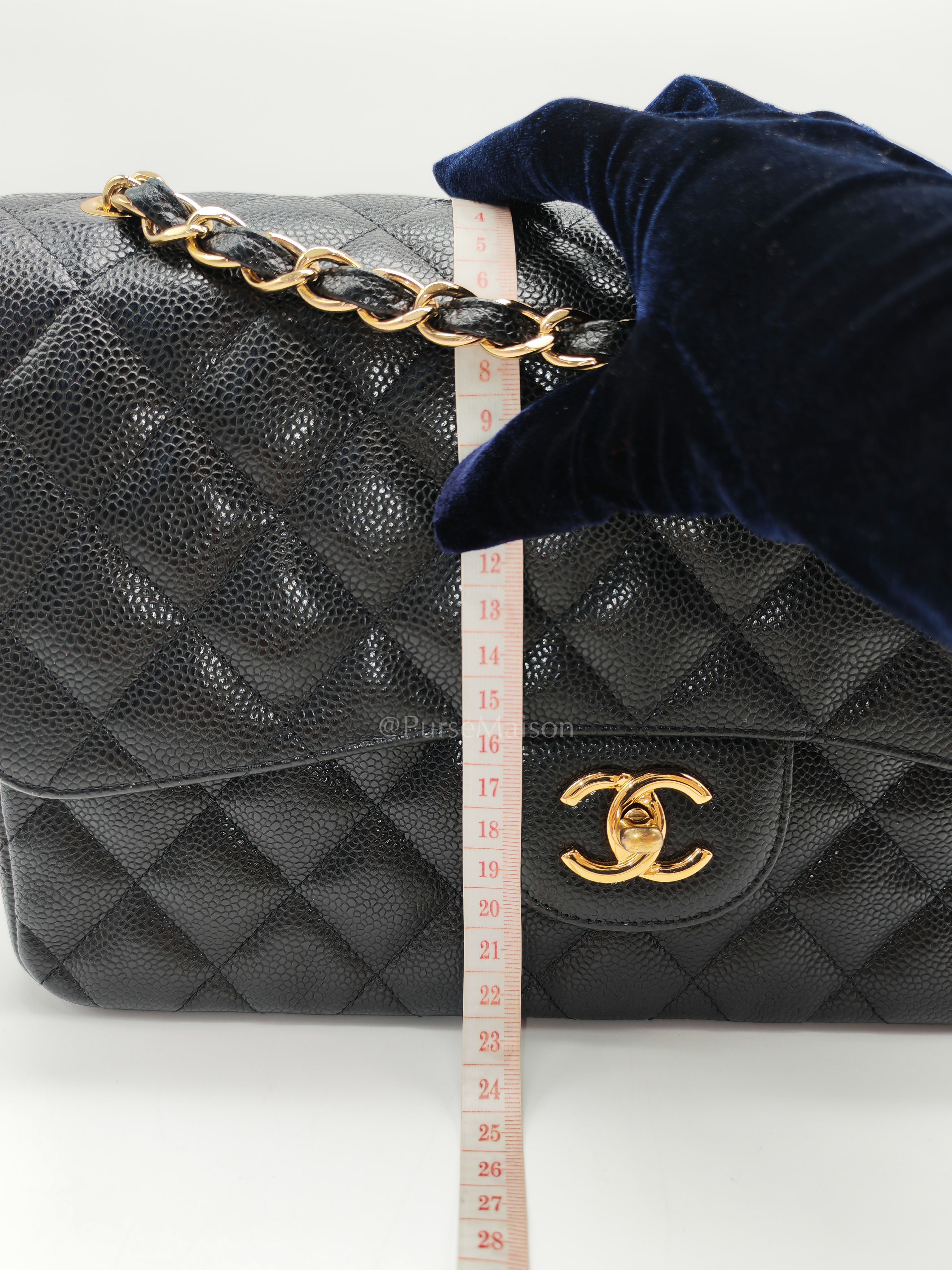 Classic Jumbo Double Flap Black Caviar Series 14 | Purse Maison Luxury Bags Shop