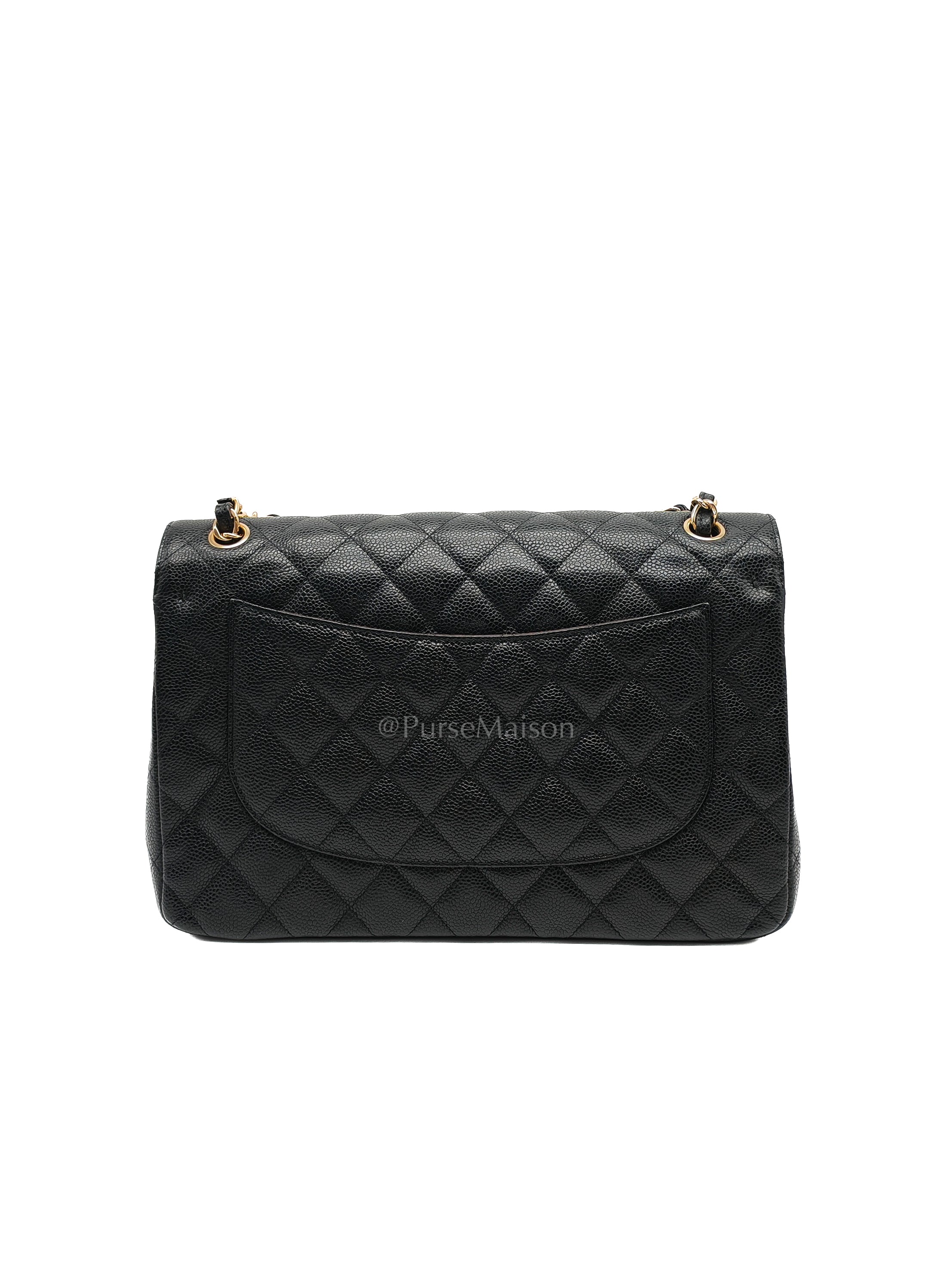 Classic Jumbo Double Flap Black Caviar Series 14 | Purse Maison Luxury Bags Shop