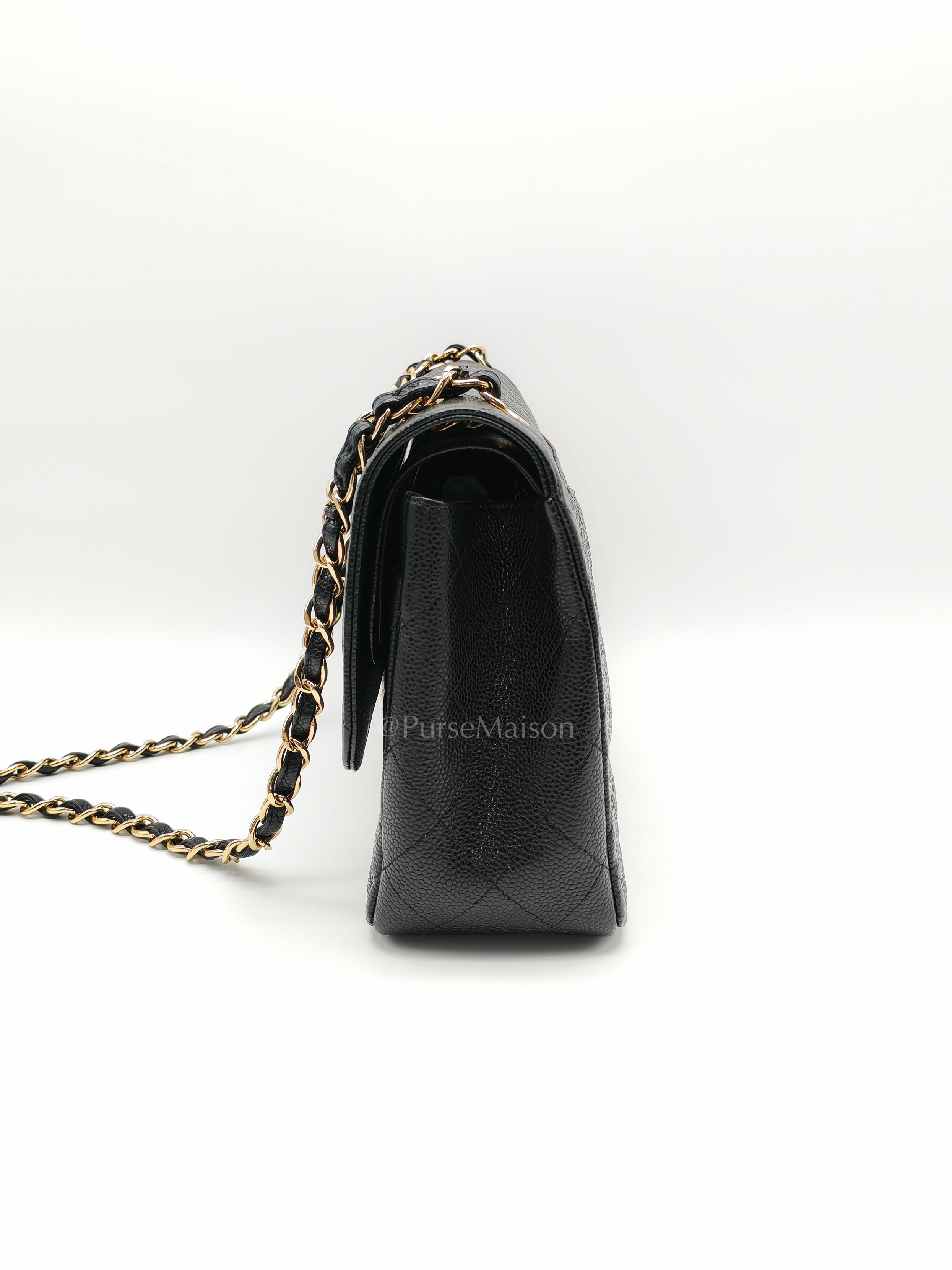 Classic Jumbo Double Flap Black Caviar Series 14 | Purse Maison Luxury Bags Shop