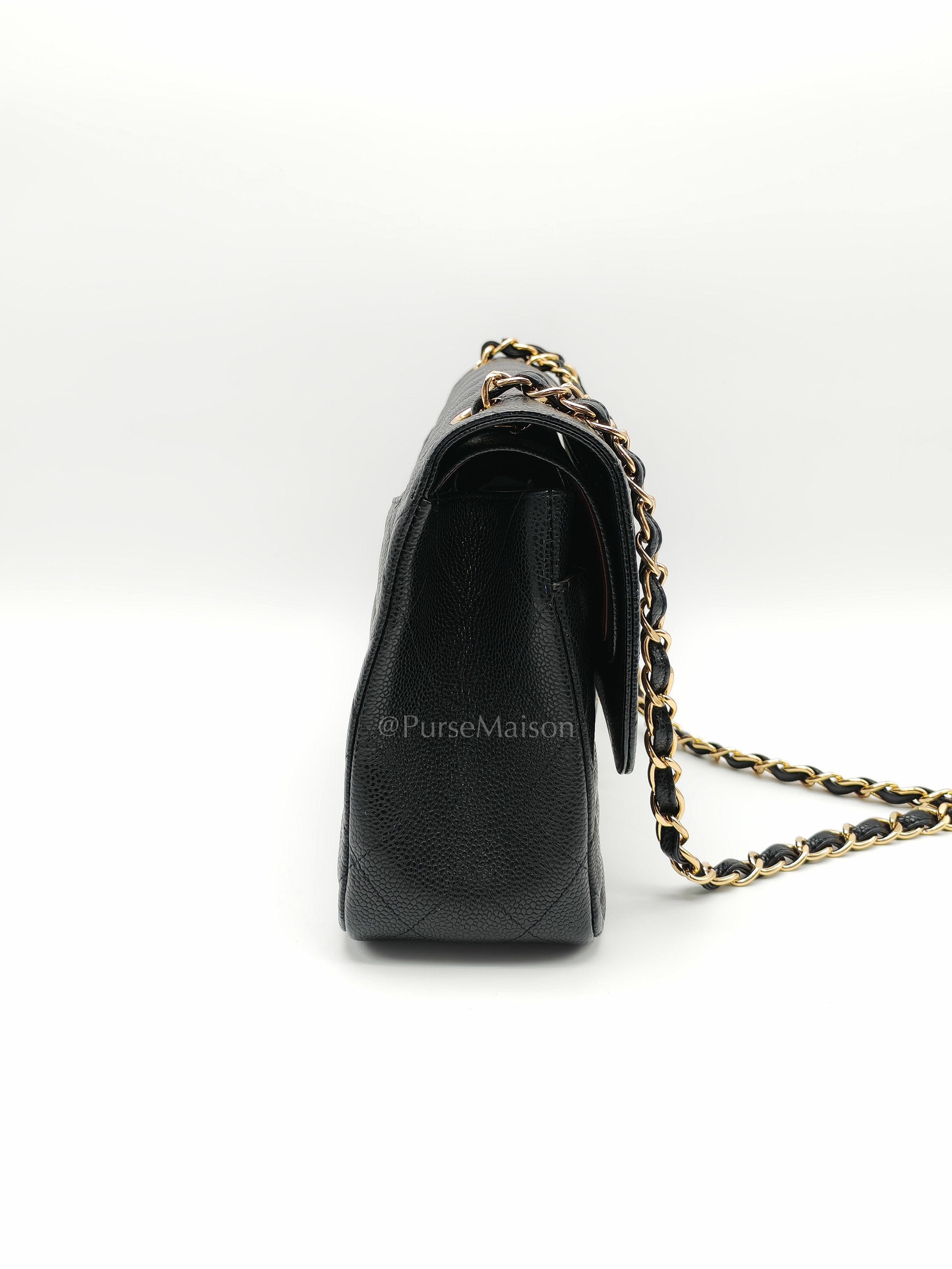 Classic Jumbo Double Flap Black Caviar Series 14 | Purse Maison Luxury Bags Shop