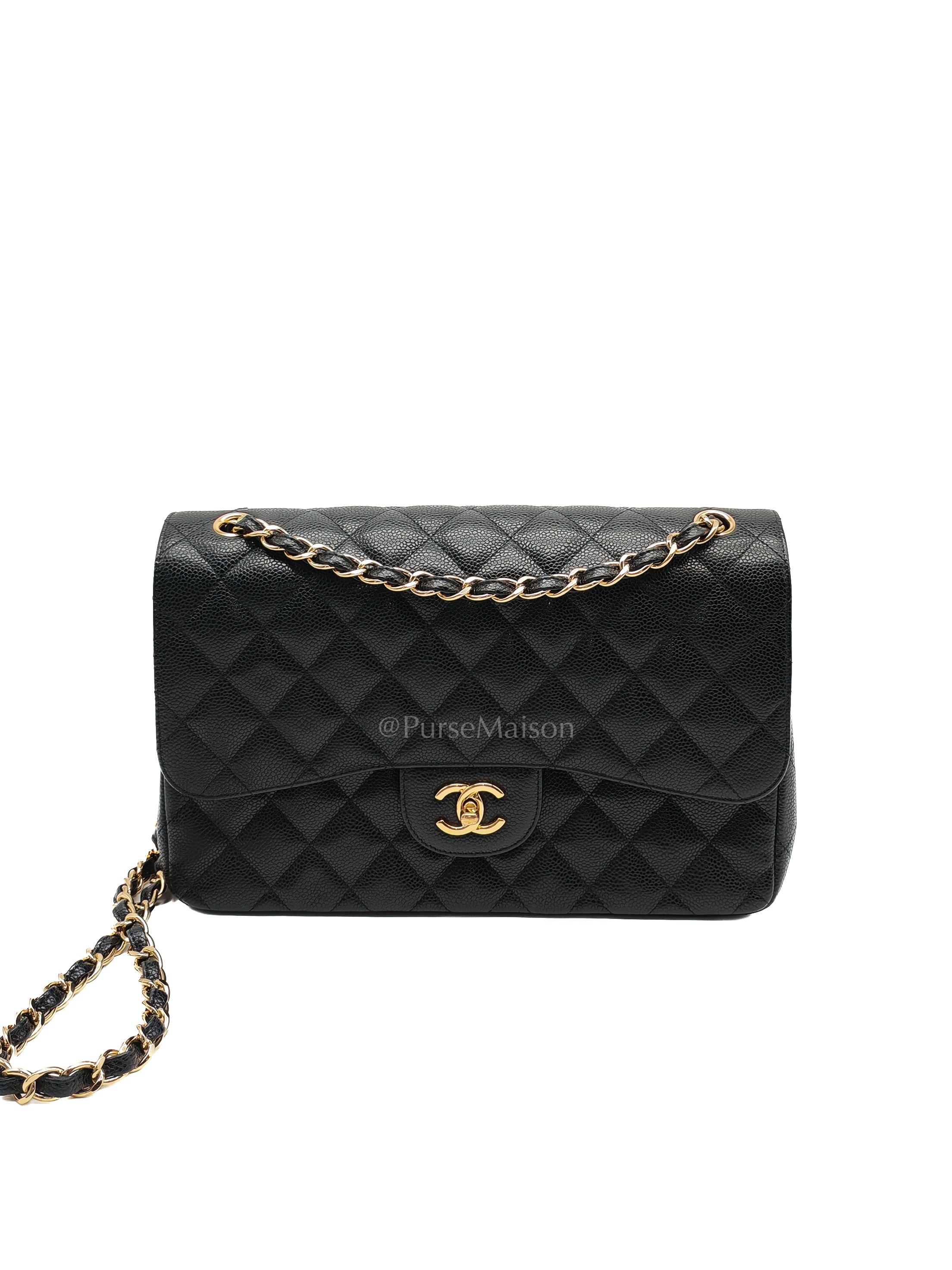 Classic Jumbo Double Flap Black Caviar Series 14 | Purse Maison Luxury Bags Shop