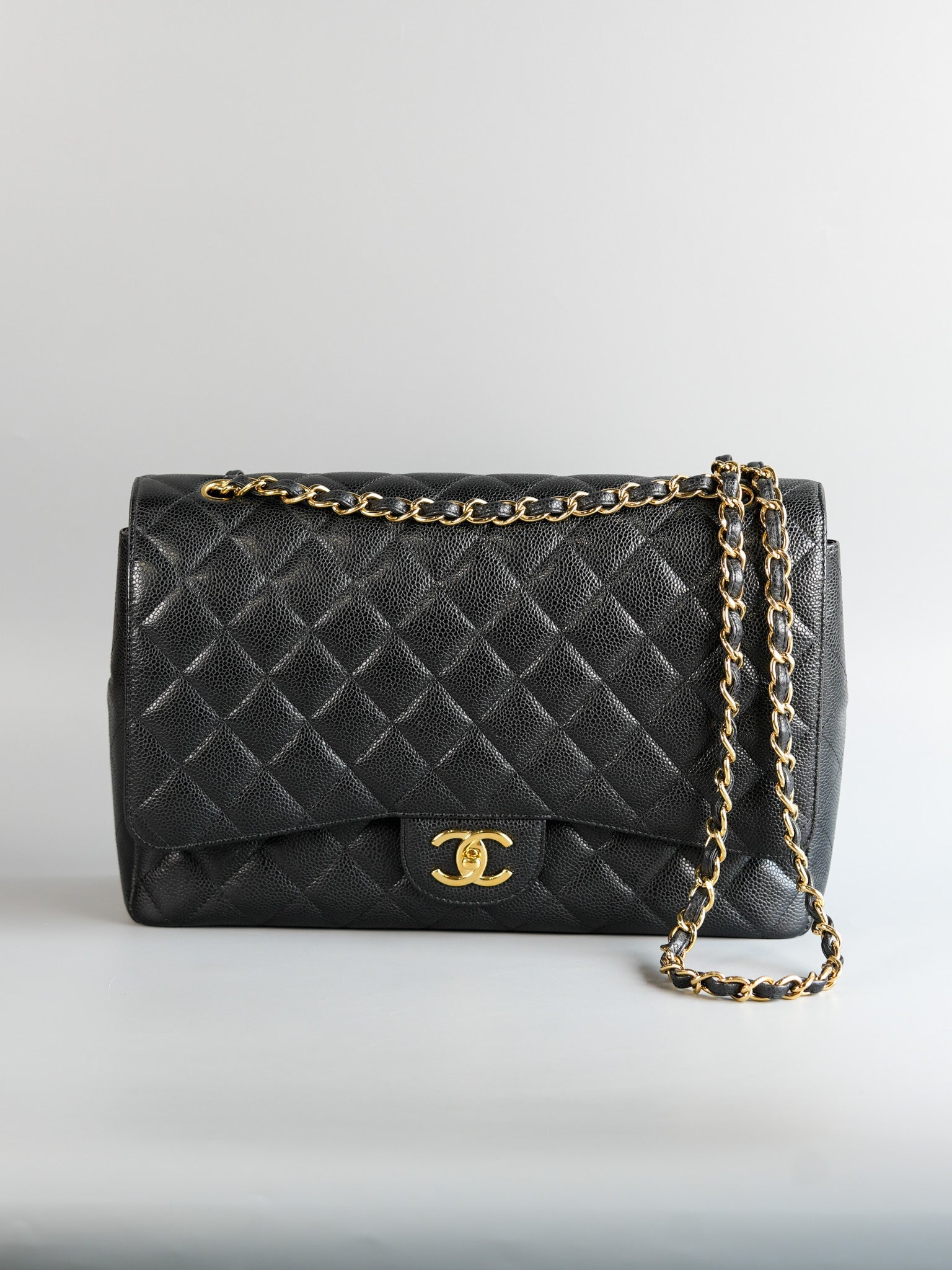 Classic Maxi Double Flap Caviar Quilted Leather in Gold Hardware Series 15 | Purse Maison Luxury Bags Shop