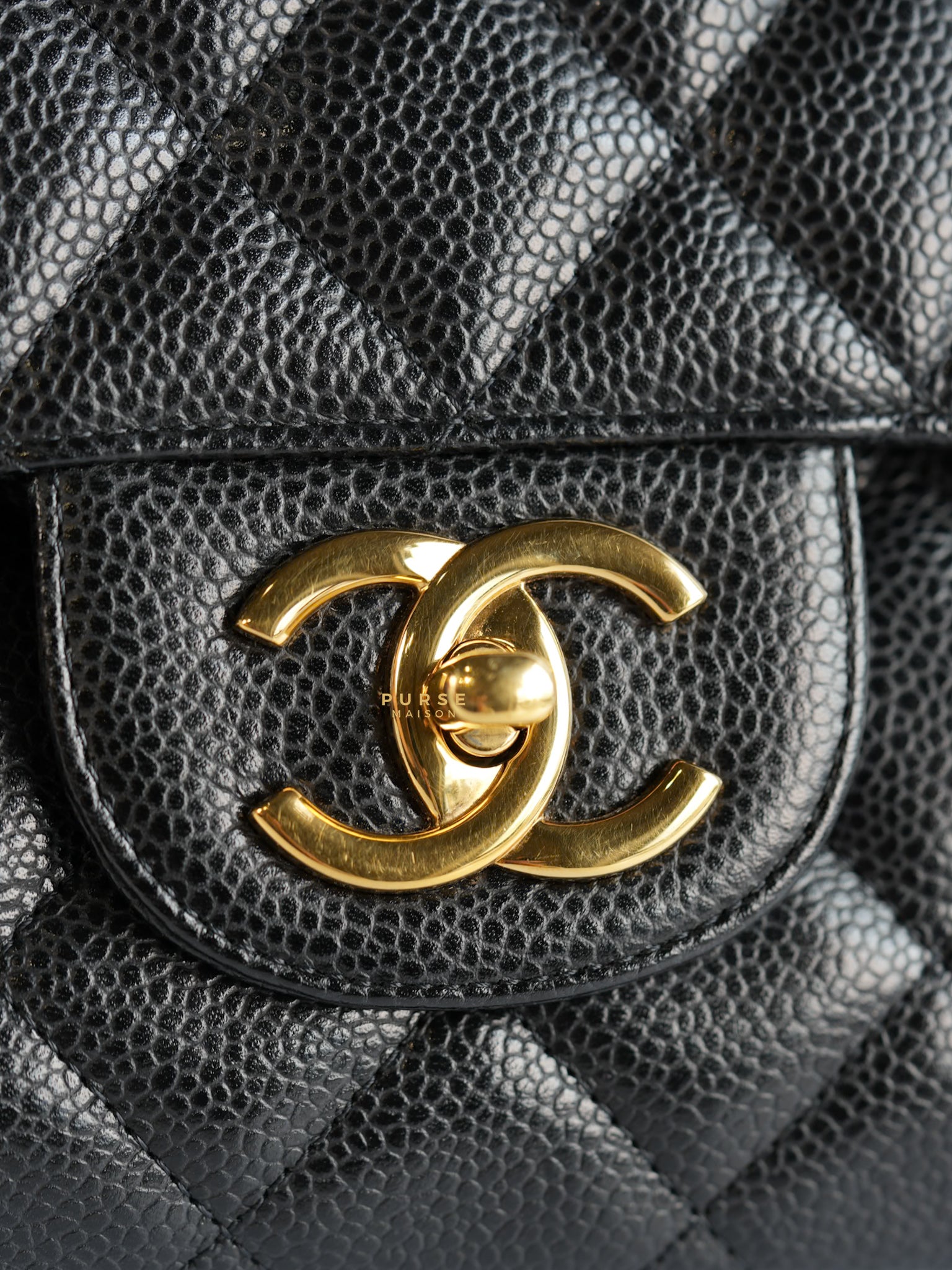 Classic Maxi Double Flap Caviar Quilted Leather in Gold Hardware Series 15 | Purse Maison Luxury Bags Shop