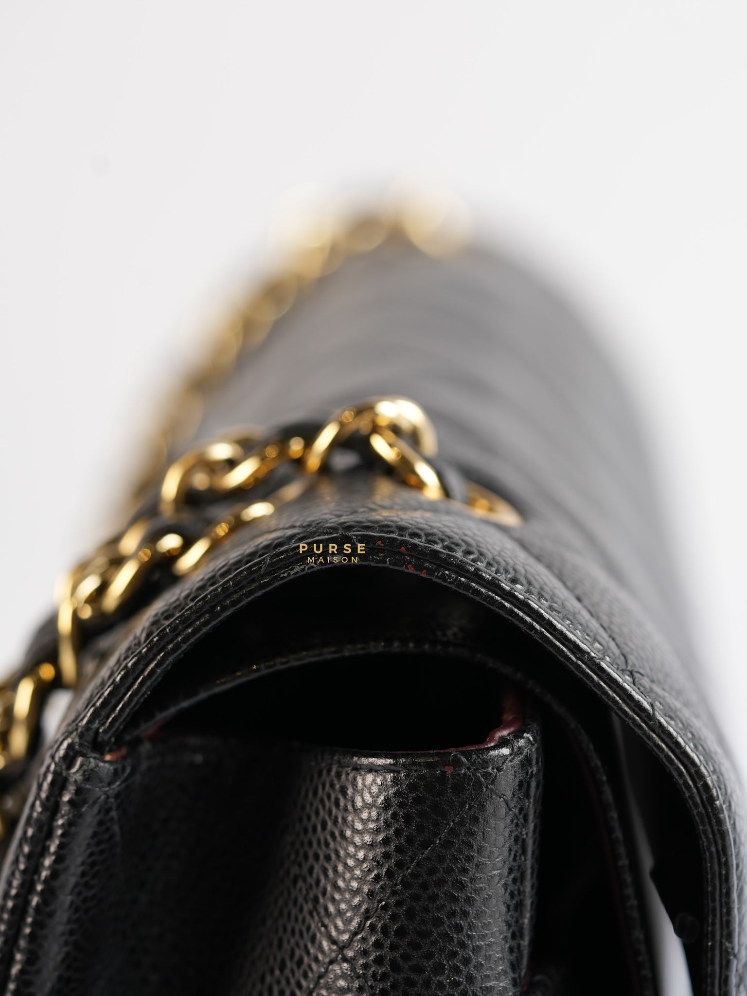 Classic Maxi Double Flap Caviar Quilted Leather in Gold Hardware Series 15 | Purse Maison Luxury Bags Shop