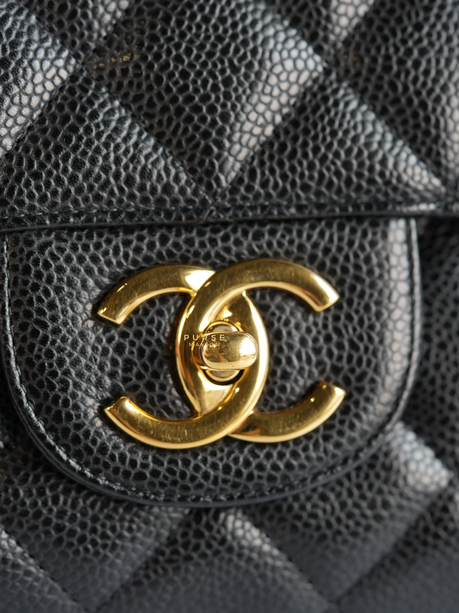 Classic Maxi Double Flap Caviar Quilted Leather in Gold Hardware Series 15 | Purse Maison Luxury Bags Shop