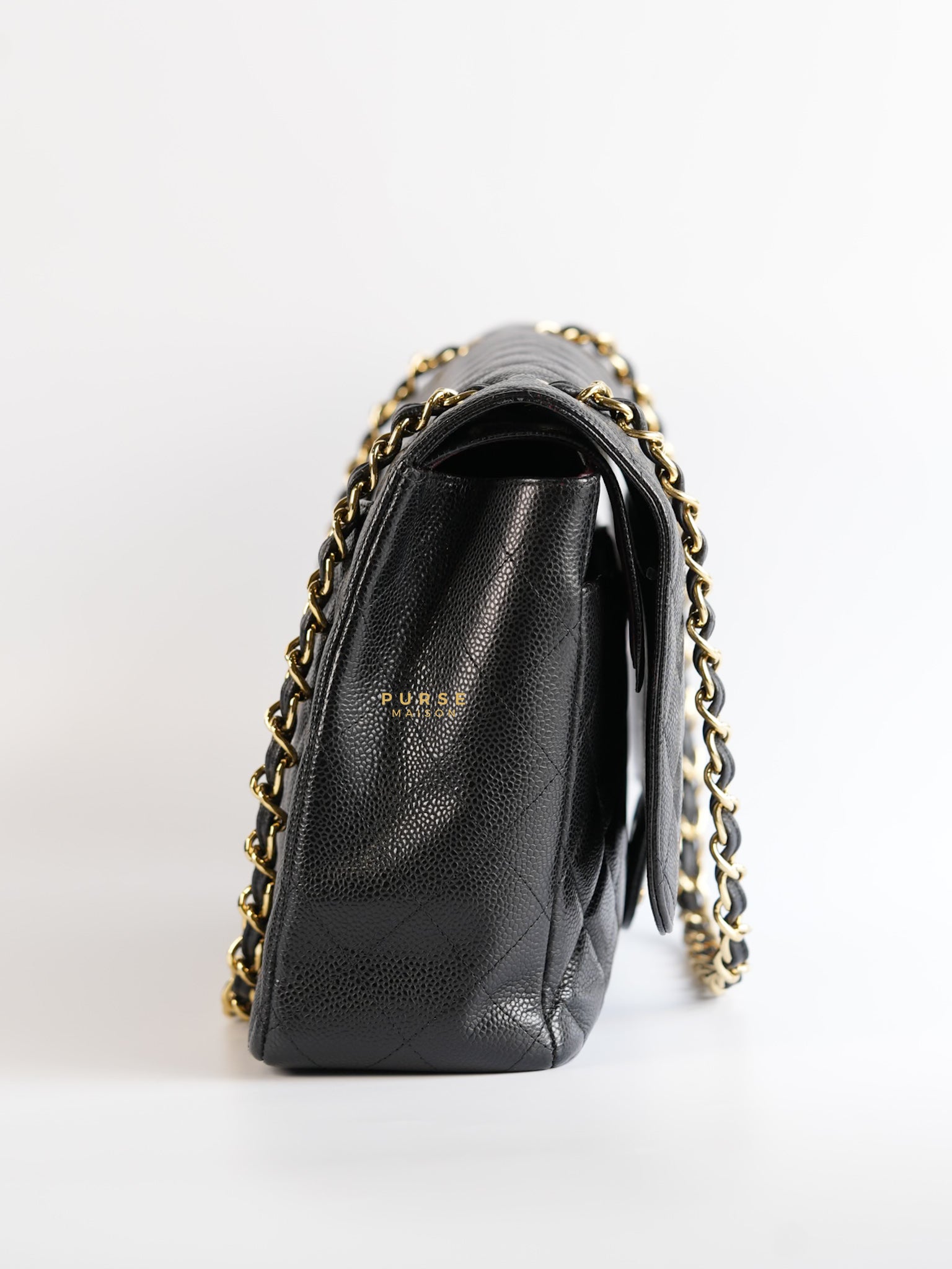 Classic Maxi Double Flap Caviar Quilted Leather in Gold Hardware Series 15 | Purse Maison Luxury Bags Shop