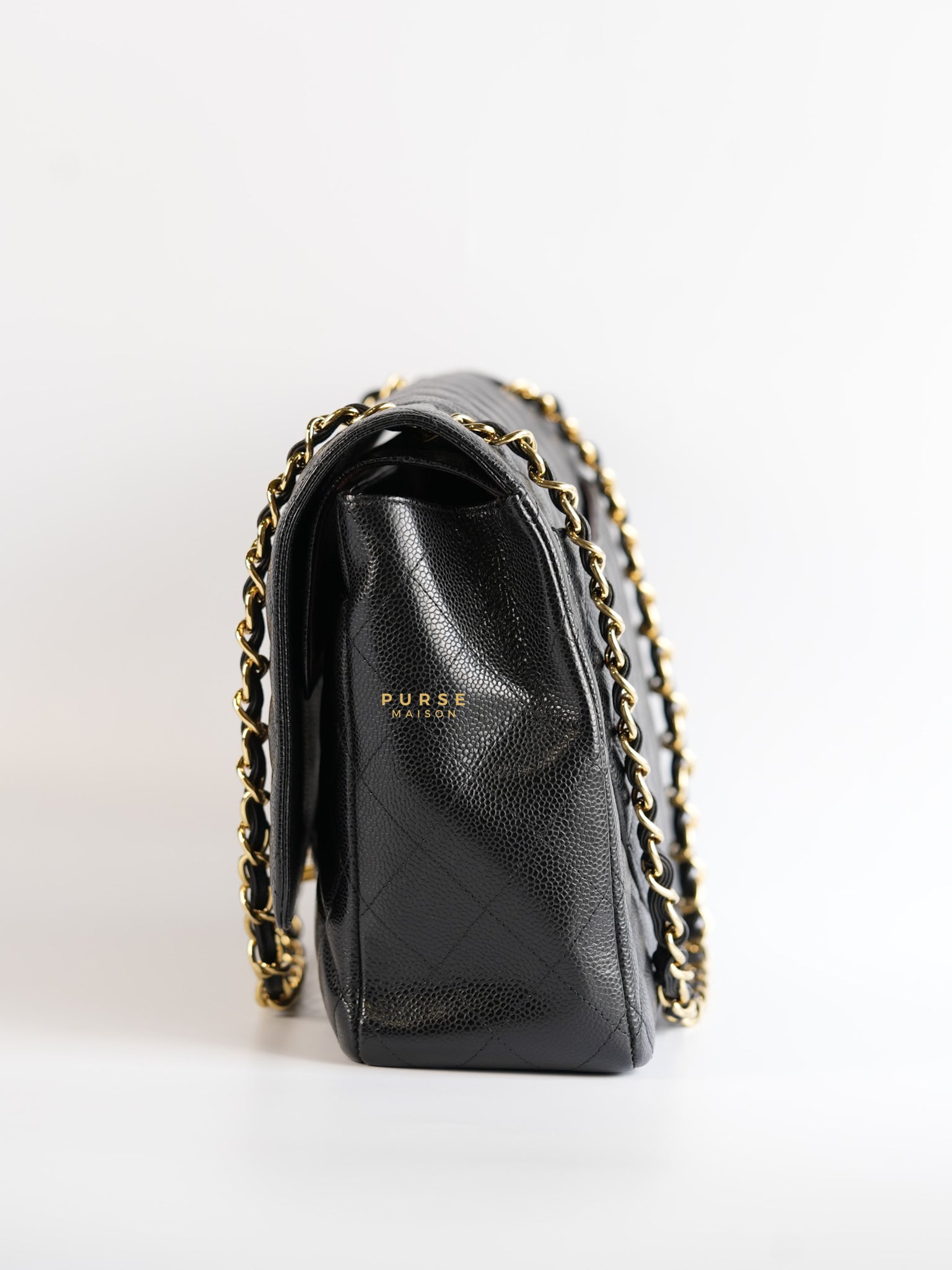 Classic Maxi Double Flap Caviar Quilted Leather in Gold Hardware Series 15 | Purse Maison Luxury Bags Shop
