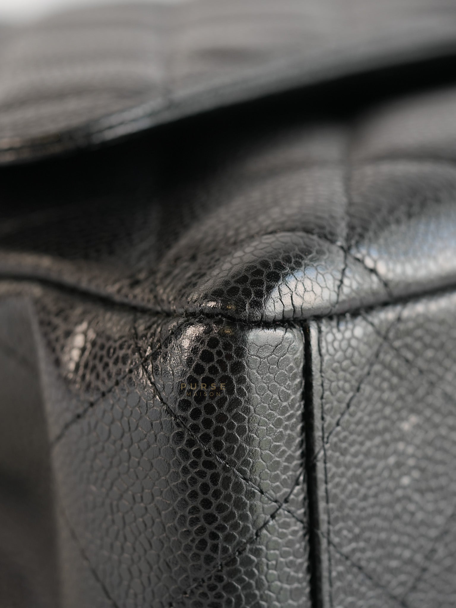 Classic Maxi Double Flap in Caviar Quilted Calfskin Leather Series 19 | Purse Maison Luxury Bags Shop