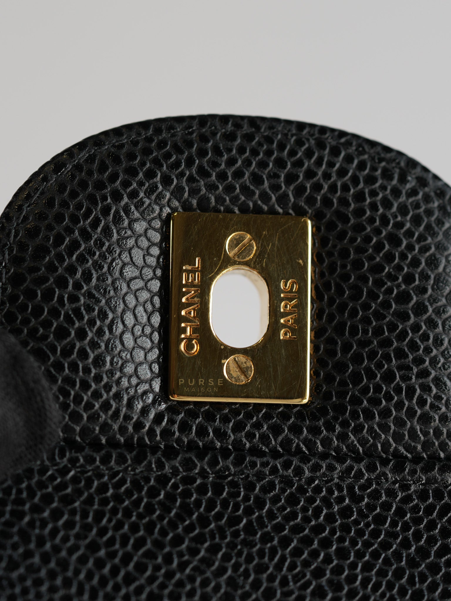 Classic Maxi Double Flap in Caviar Quilted Calfskin Leather Series 19 | Purse Maison Luxury Bags Shop