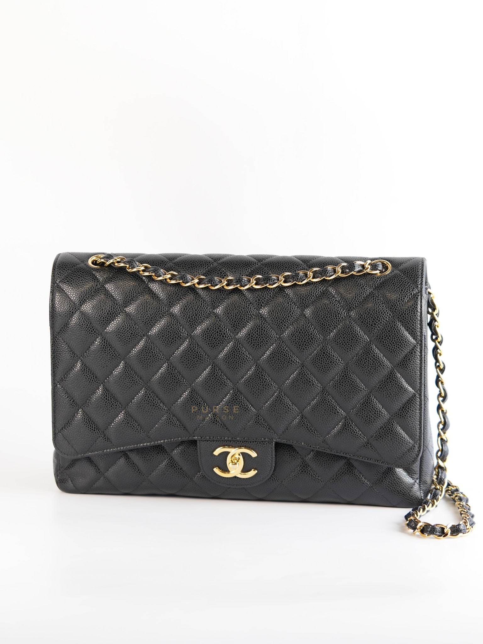 Classic Maxi Double Flap in Caviar Quilted Calfskin Leather Series 19 | Purse Maison Luxury Bags Shop