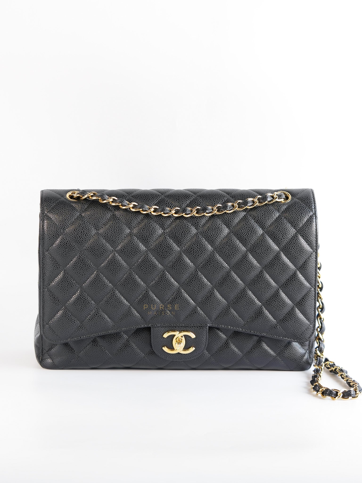 Classic Maxi Double Flap in Caviar Quilted Calfskin Leather Series 19 | Purse Maison Luxury Bags Shop