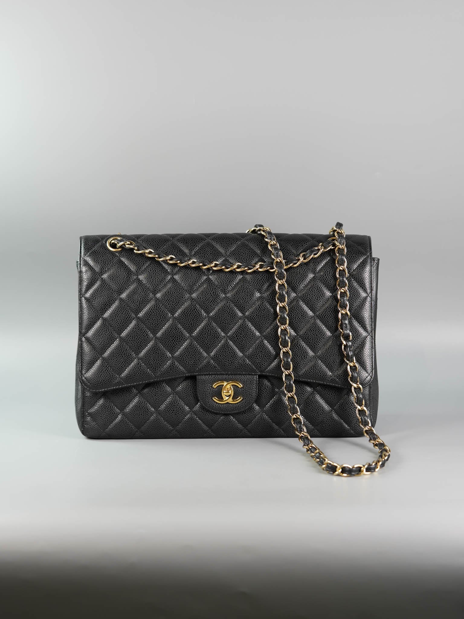 Classic Maxi Single Flap Caviar Quilted Leather in Gold Hardware Series 13 | Purse Maison Luxury Bags Shop