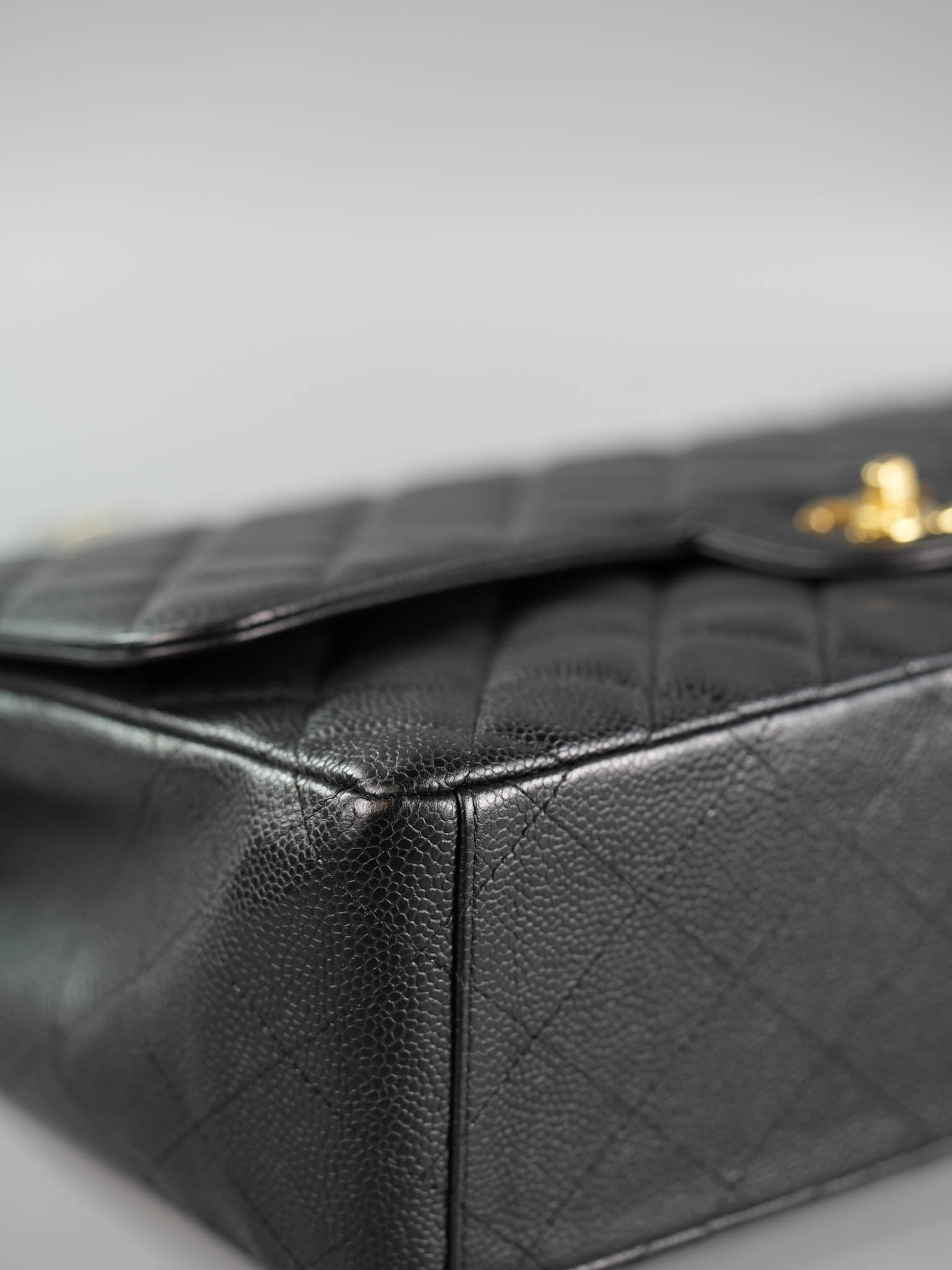 Classic Maxi Single Flap Caviar Quilted Leather in Gold Hardware Series 13 | Purse Maison Luxury Bags Shop