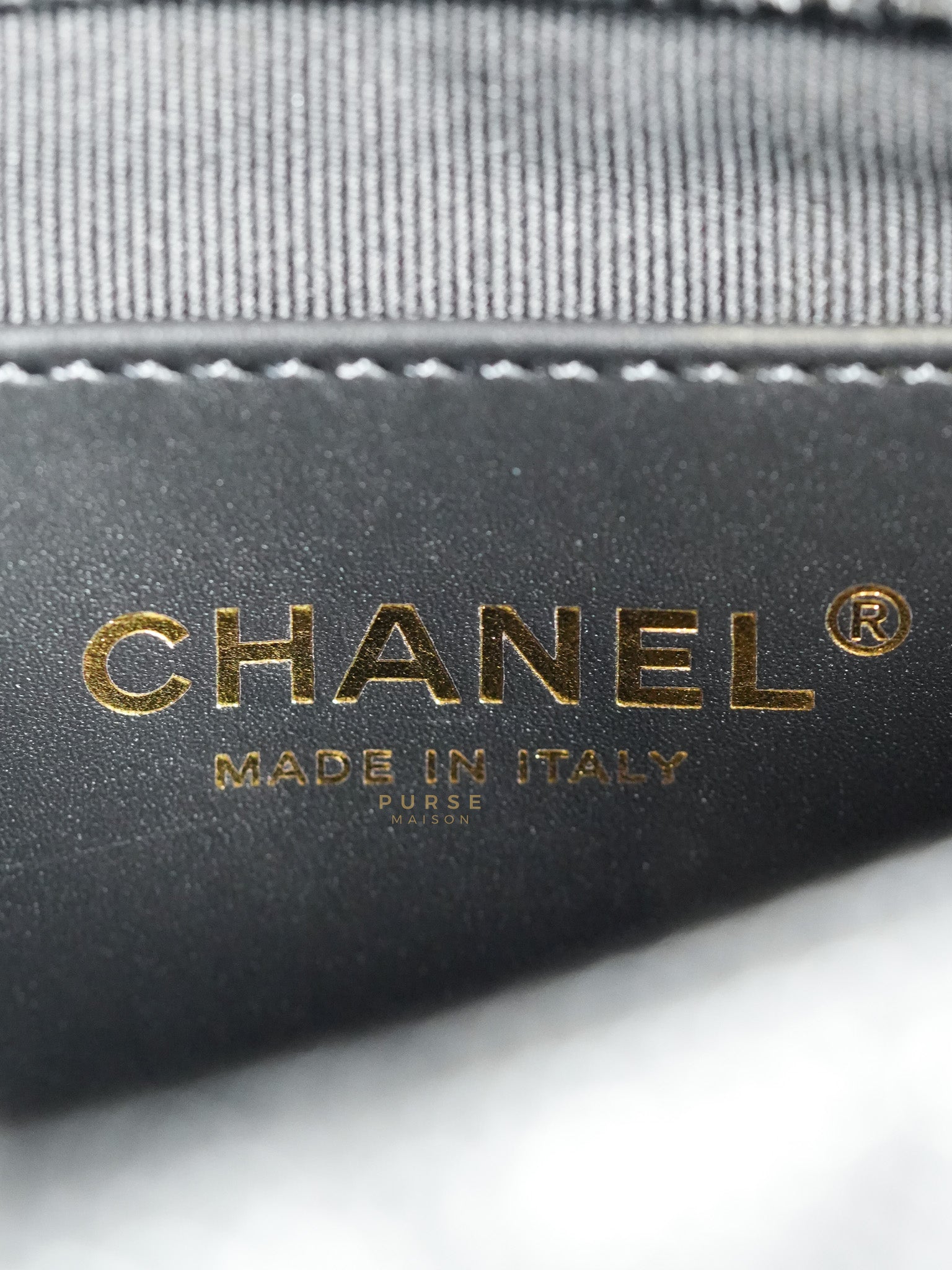 Classic Mini Flap in Black Quilted Caviar Leather and Gold Hardware (Microchip) | Purse Maison Luxury Bags Shop
