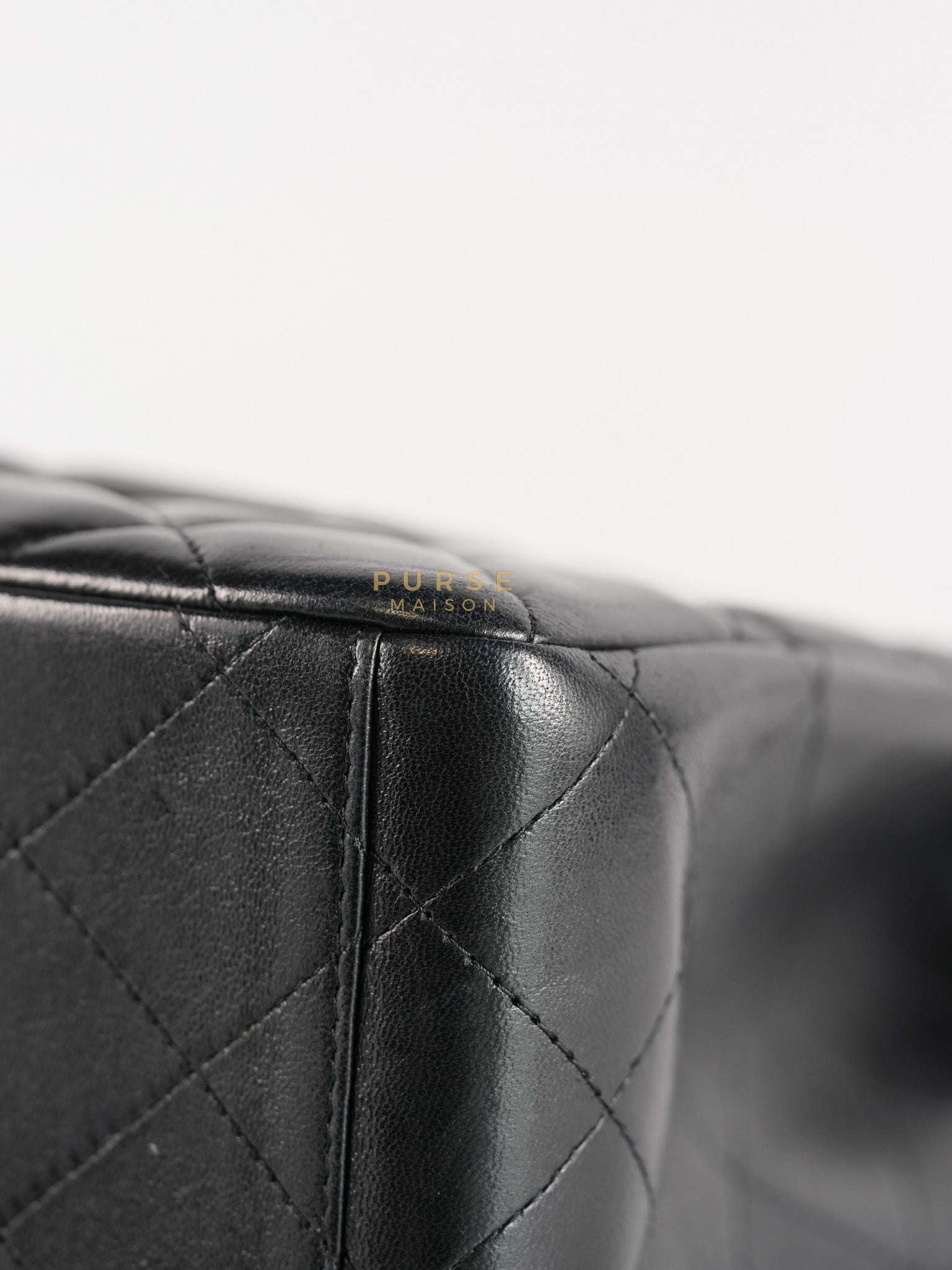 Classic Flap Bag Maxi in Black Quilted Lambskin Leather & Gold Hardware Series 13 | Purse Maison Luxury Bags Shop